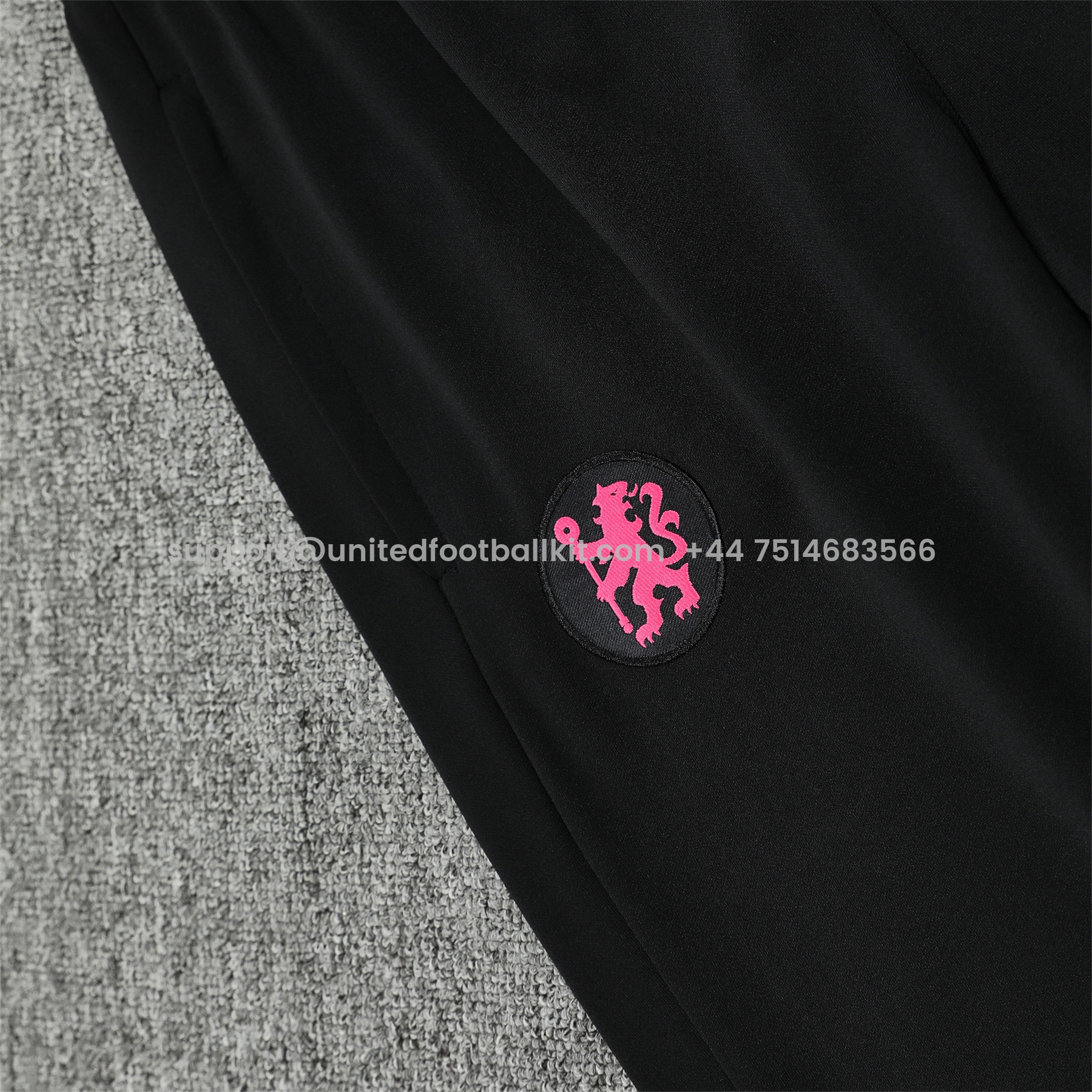 Unitedfootballkit.com | C.H.E.L.S.E.A 24-25 Training Hoodie Set - Pink Hoodie and Black Pants -Customize Name, Number and Patch | Worldwide Shipping