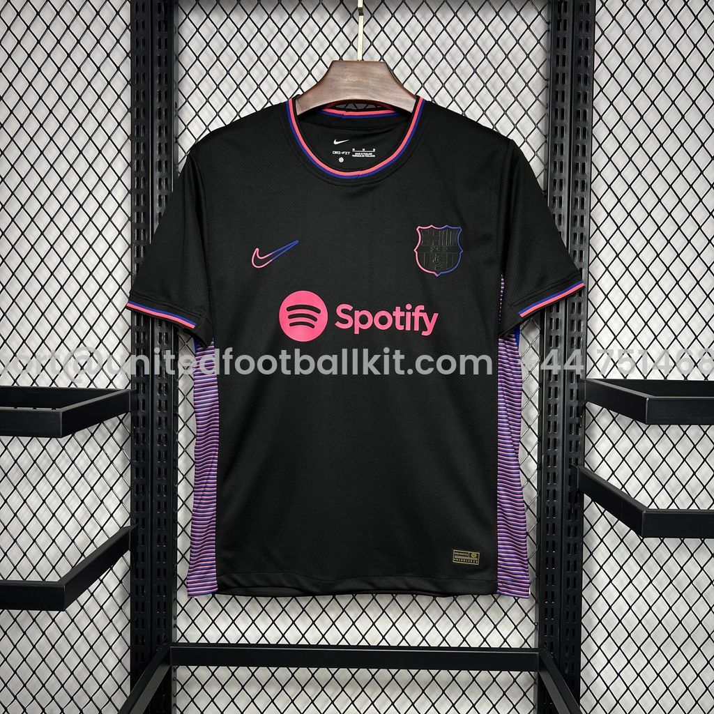 Unitedfootballkit.com | Barcelona 24-25 Black Pink Speical Jersey - Fans Version -Customize Name, Number and Patch | Worldwide Shipping