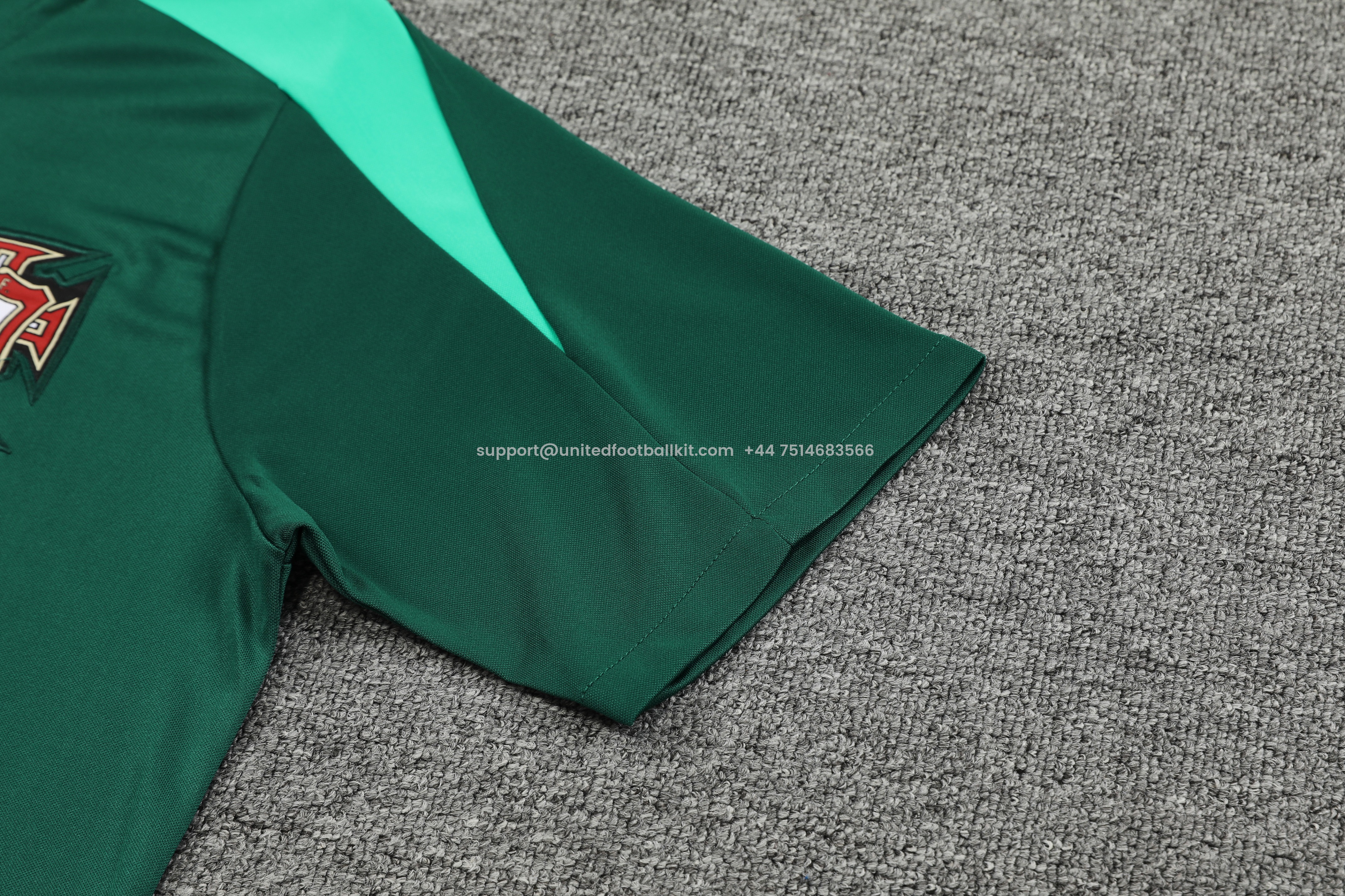 Unitedfootballkit.com | Portugal 2024 Short-Sleeve Training Set - Green -Customize Name, Number and Patch | Worldwide Shipping