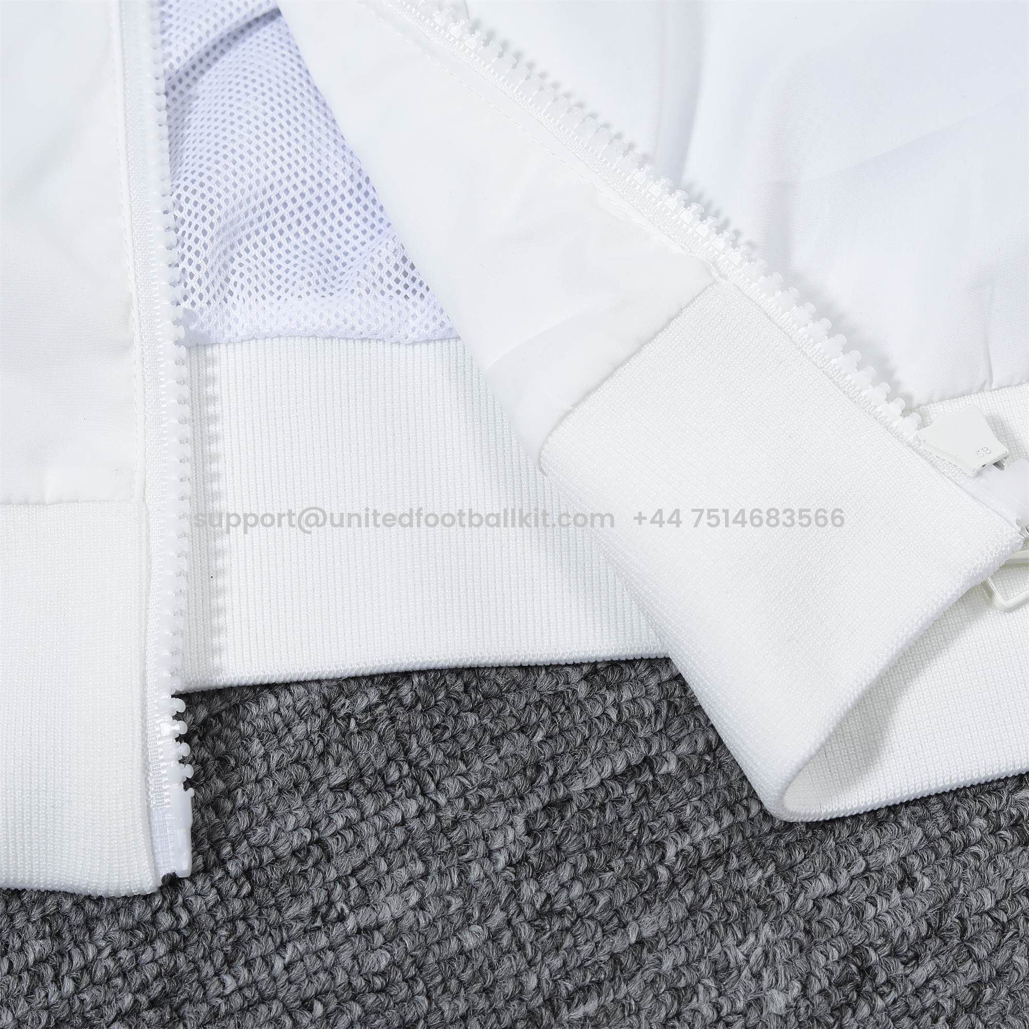 Unitedfootballkit.com | England 2024 National Team Anthem White Hooded Windbreaker - Player Version -Customize Name, Number and Patch | Worldwide Shipping