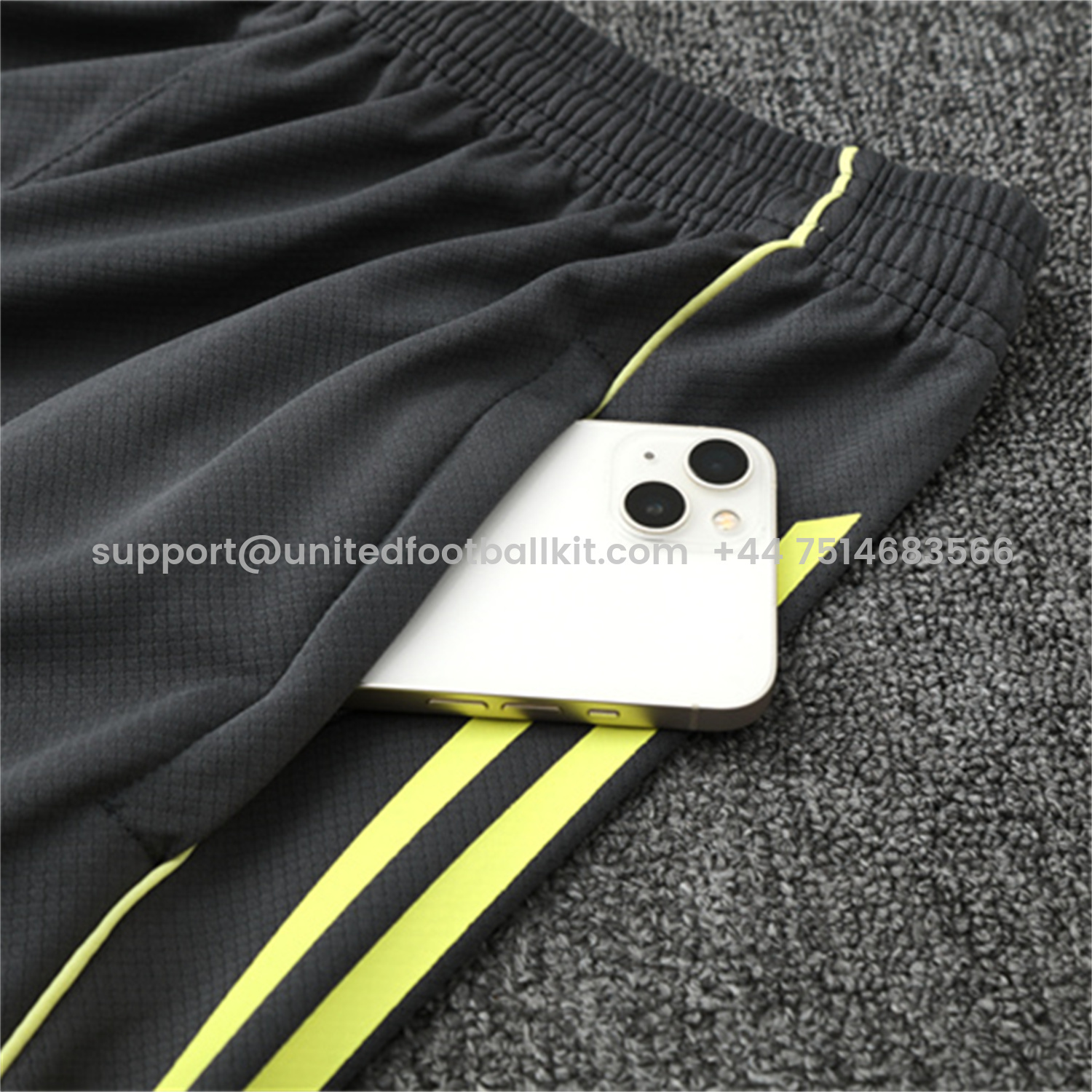 Unitedfootballkit.com | Real Madrid 25-26 Kids Short-Sleeve Training Set - Yellow Top and Grey Shorts -Customize Name, Number and Patch | Worldwide Shipping