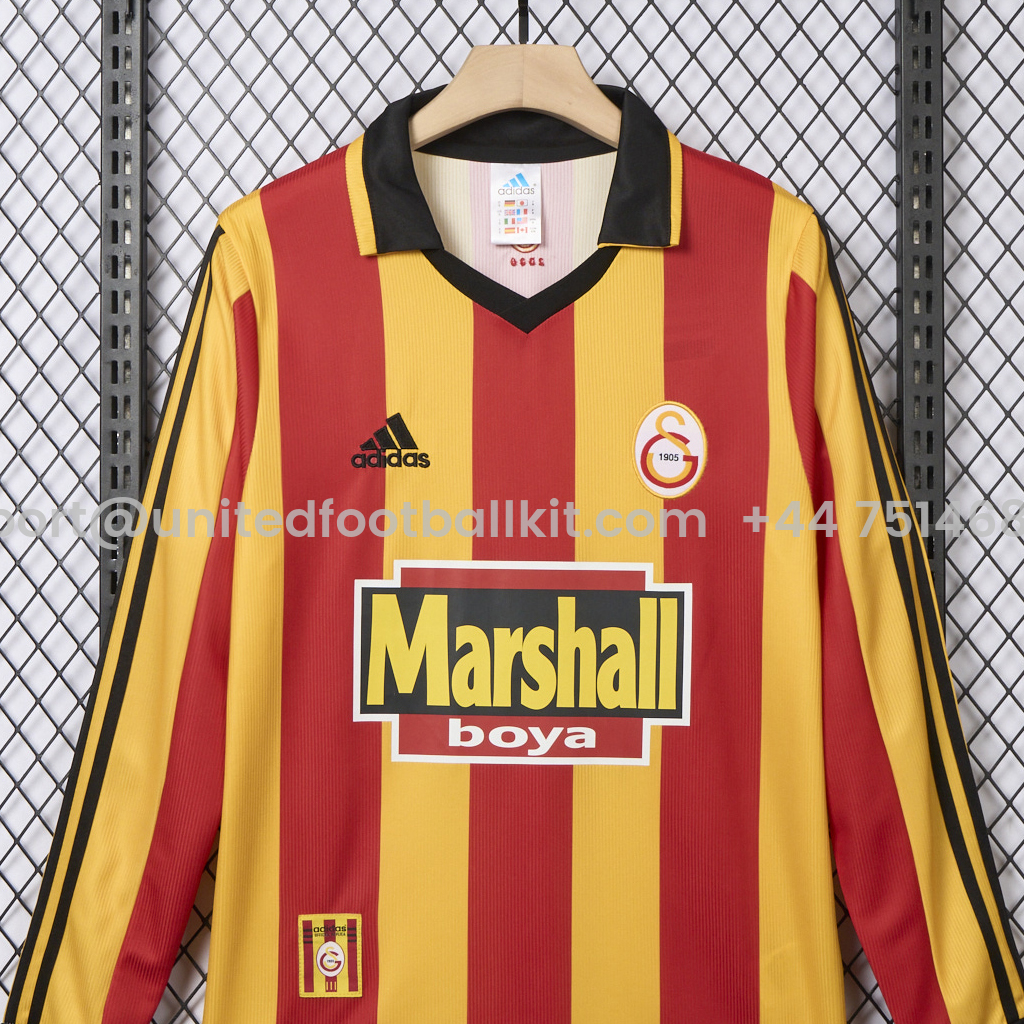 Unitedfootballkit.com | Retro Galatasaray 1999-00 Home Long Sleeves Jersey -Customize Name, Number and Patch | Worldwide Shipping