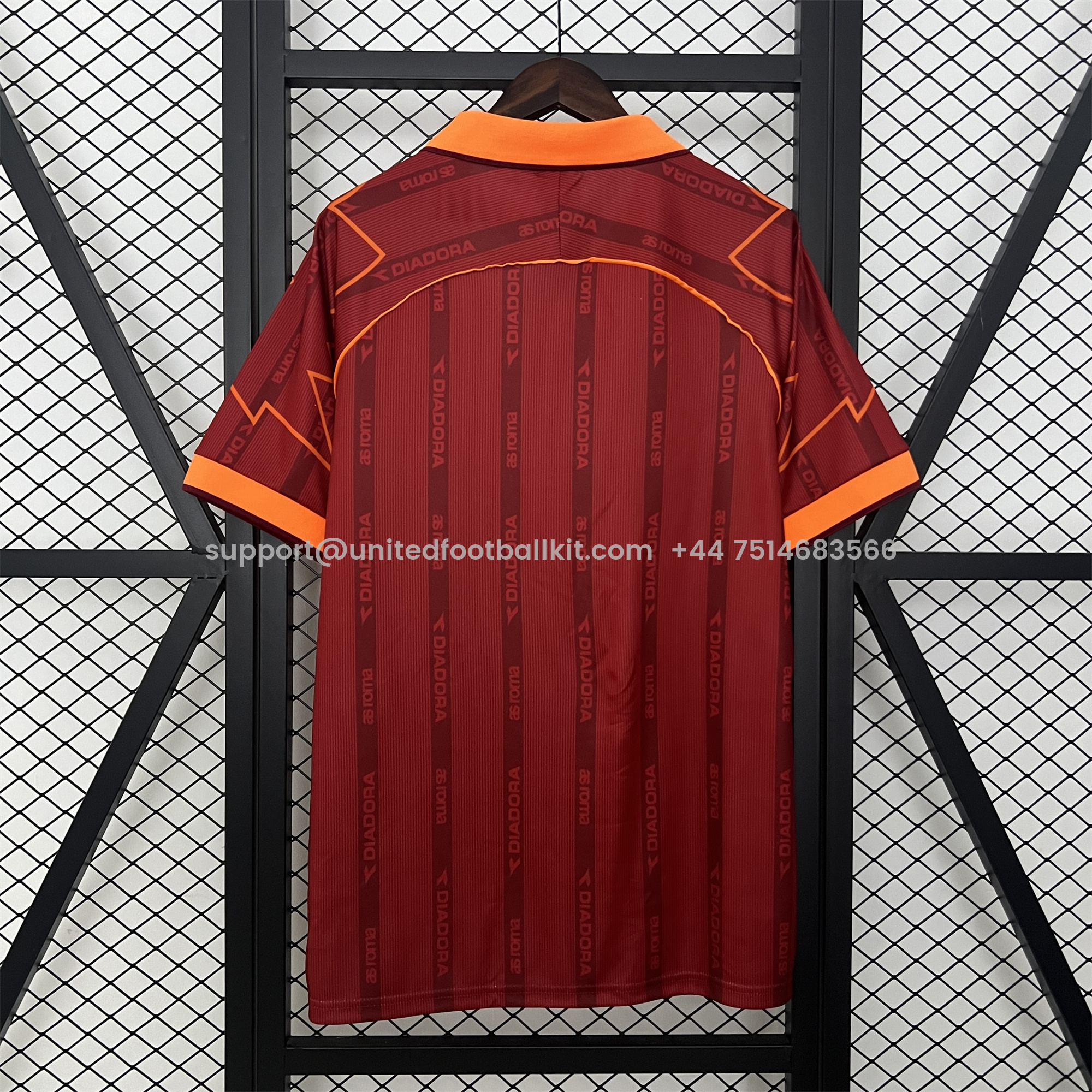 Unitedfootballkit.com | Retro Roma 1999-00 Home Jersey -Customize Name, Number and Patch | Worldwide Shipping