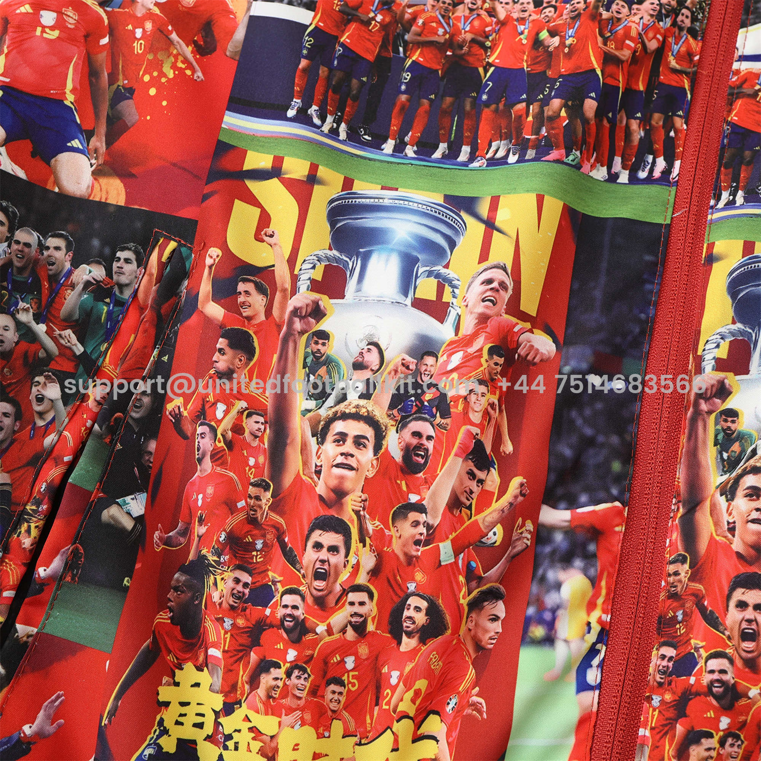 Unitedfootballkit.com | Spain 24-25 Red Double Sided Reversible Windbreaker - 2024 EURO Championship -Customize Name, Number and Patch | Worldwide Shipping