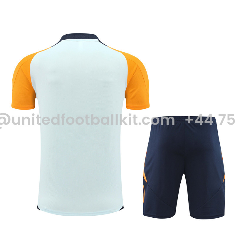 Unitedfootballkit.com | Real Madrid 24-25 Short-Sleeve Training Set - Light Blue -Customize Name, Number and Patch | Worldwide Shipping