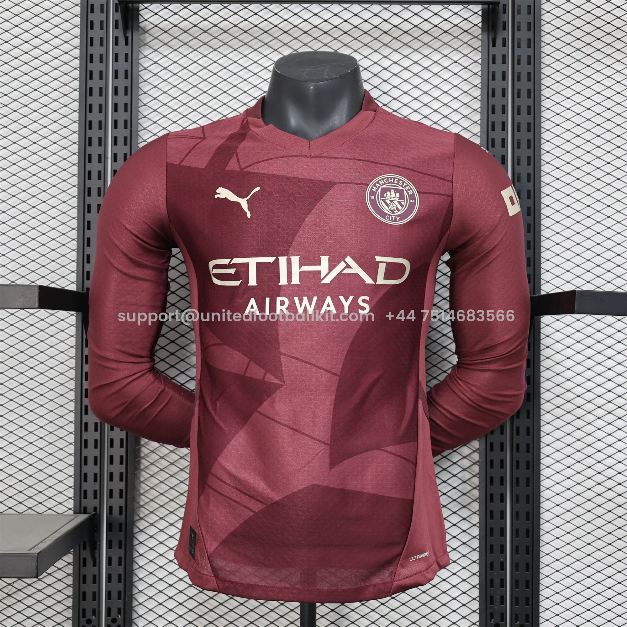 Unitedfootballkit.com | Manchester City 24-25 Third Long Sleeves Jersey - Player Version -Customize Name, Number and Patch | Worldwide Shipping