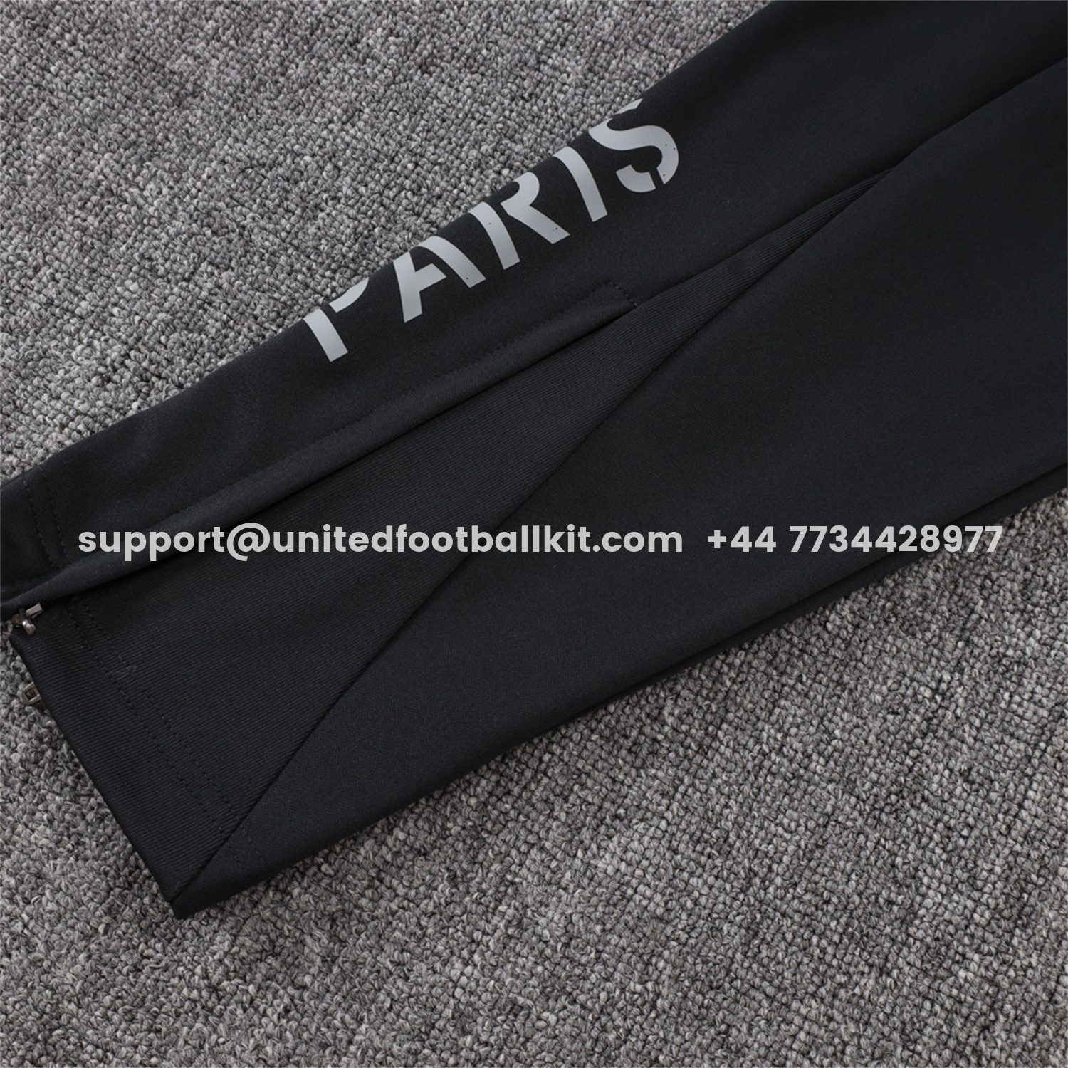 Unitedfootballkit.com | Paris Saint-Germain PSG 25-26 Jacket Training Tracksuit - Pure Black top & Pants -Customize Name, Number and Patch | Worldwide Shipping