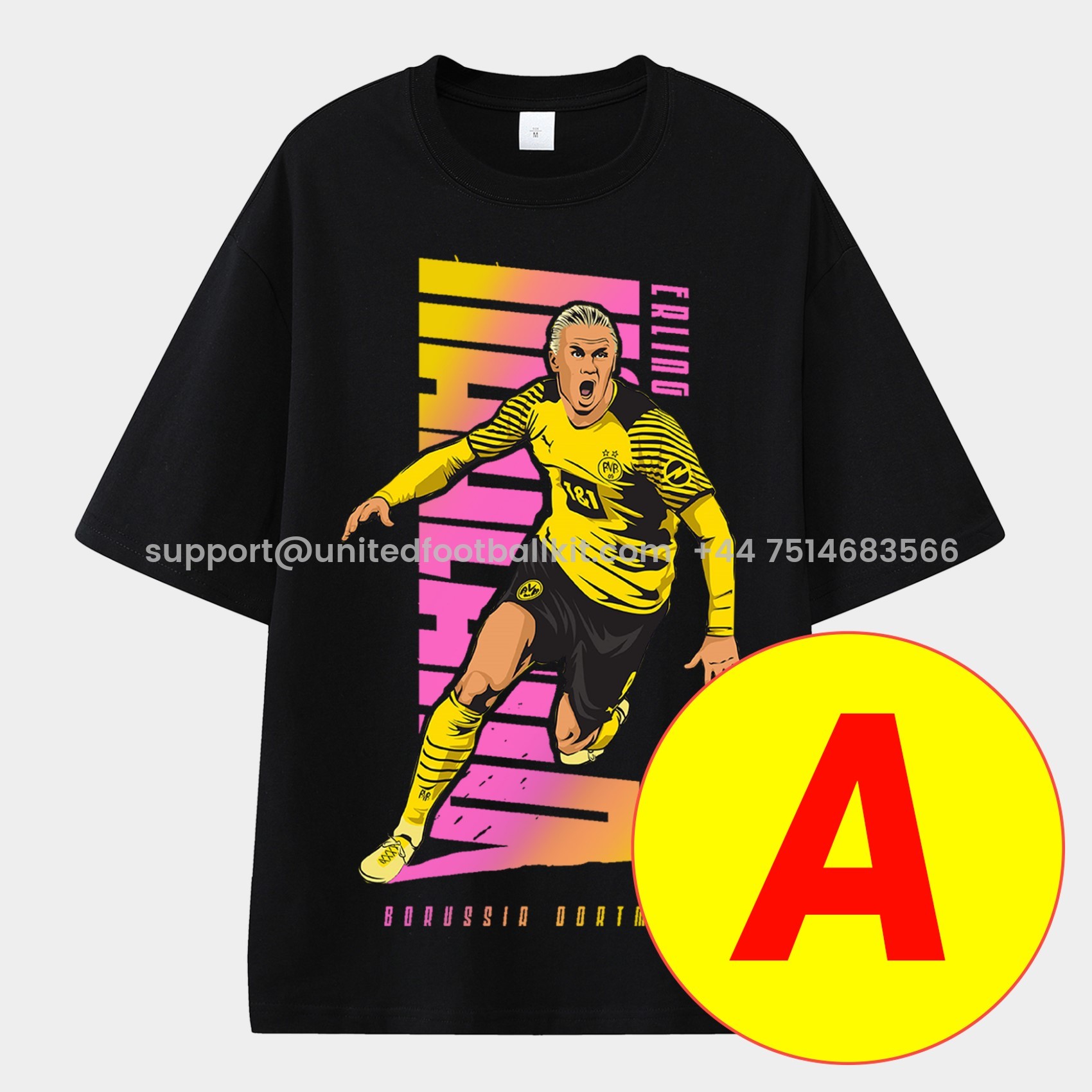 Unitedfootballkit.com | Dortmund Unisex Pure Cotton T-shirt -Customize Name, Number and Patch | Worldwide Shipping