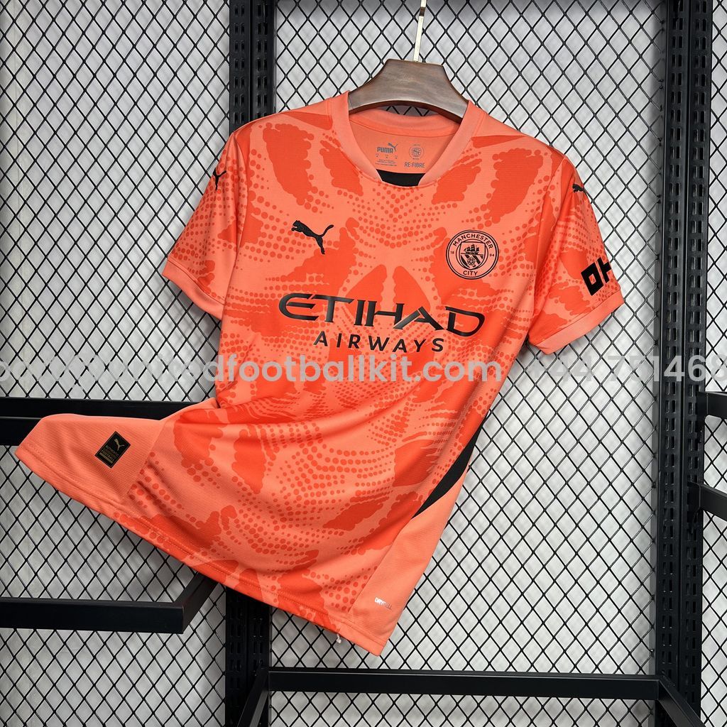 Unitedfootballkit.com | Manchester City 24-25 Orange Goalkeeper Jersey - Fans Version -Customize Name, Number and Patch | Worldwide Shipping
