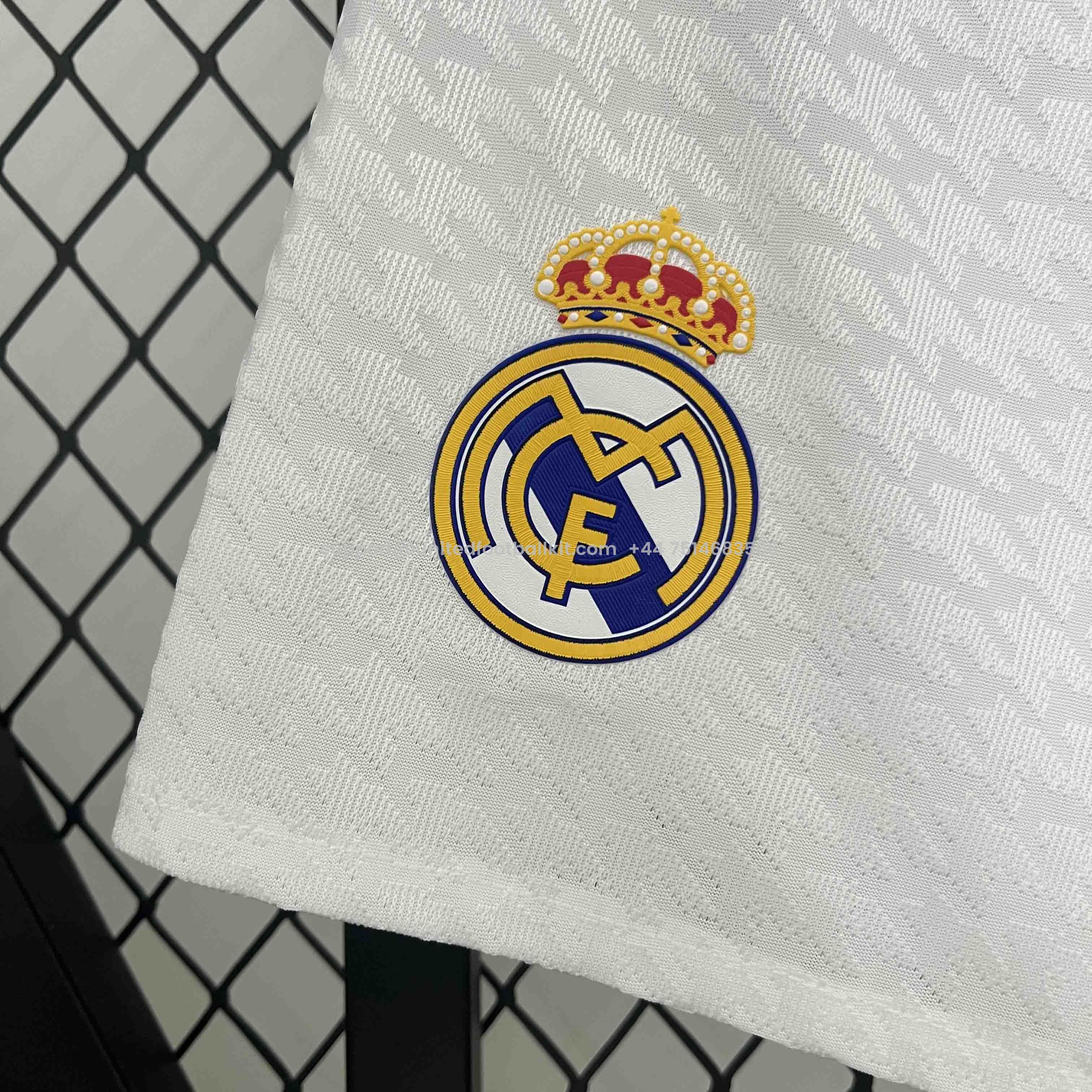 Unitedfootballkit.com | Real Madrid 2024-25 Home Shorts - Player Version -Customize Name, Number and Patch | Worldwide Shipping
