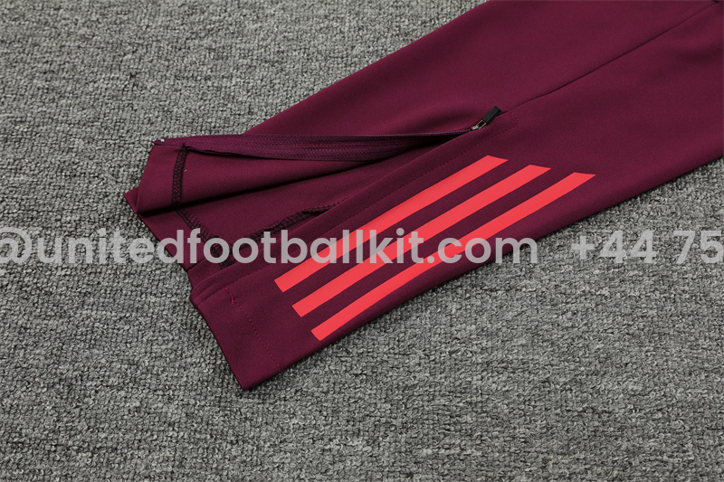 Unitedfootballkit.com | Bayern Munich 24-25 Long Sleeve Training Set - Red -Customize Name, Number and Patch | Worldwide Shipping