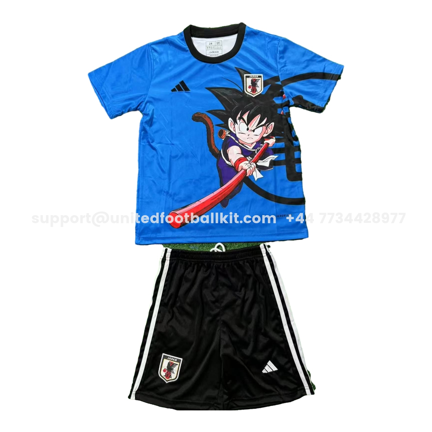 Unitedfootballkit.com | Japan 25-26 Small Goku Dance Stick Blue Special Kids Kit -Customize Name, Number and Patch | Worldwide Shipping