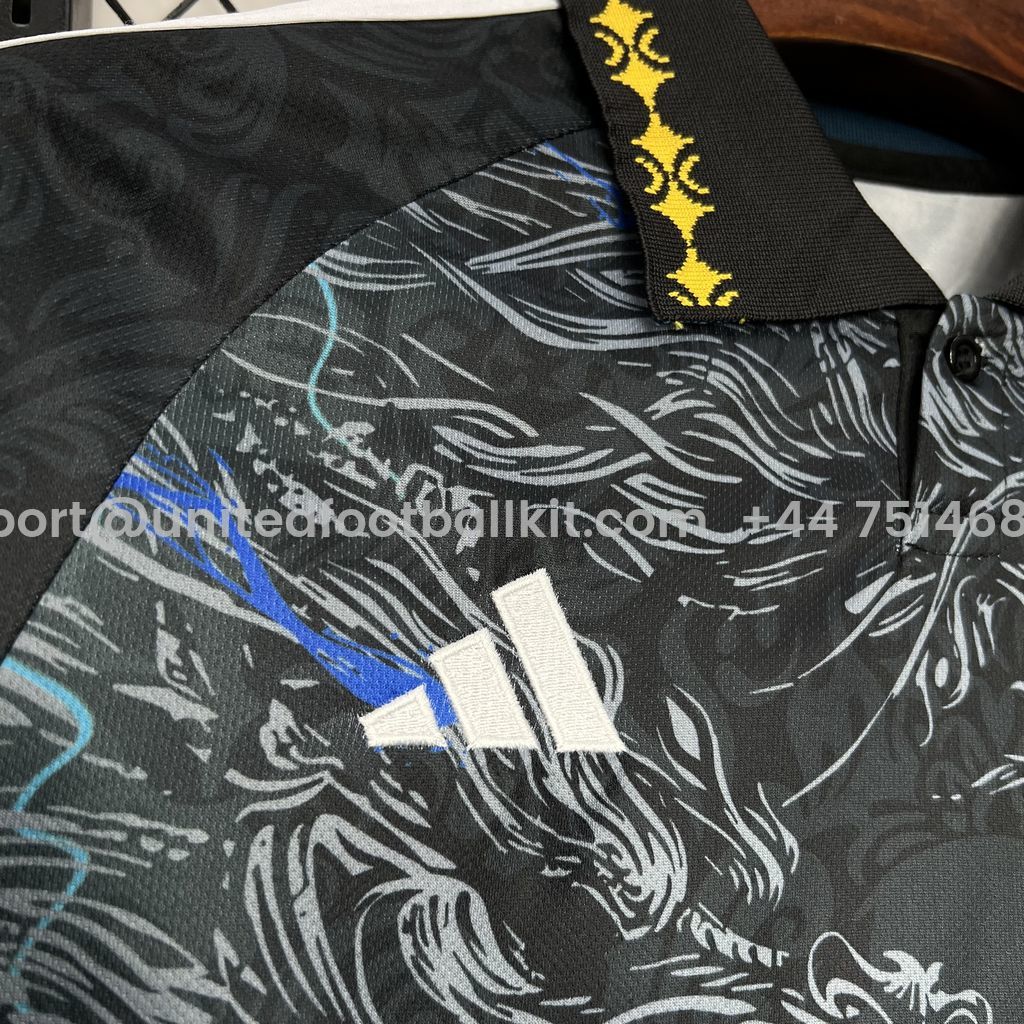 Unitedfootballkit.com | Real Madrid 24-25 White & Blue Loong Special Edition Jersey - Fans Version -Customize Name, Number and Patch | Worldwide Shipping