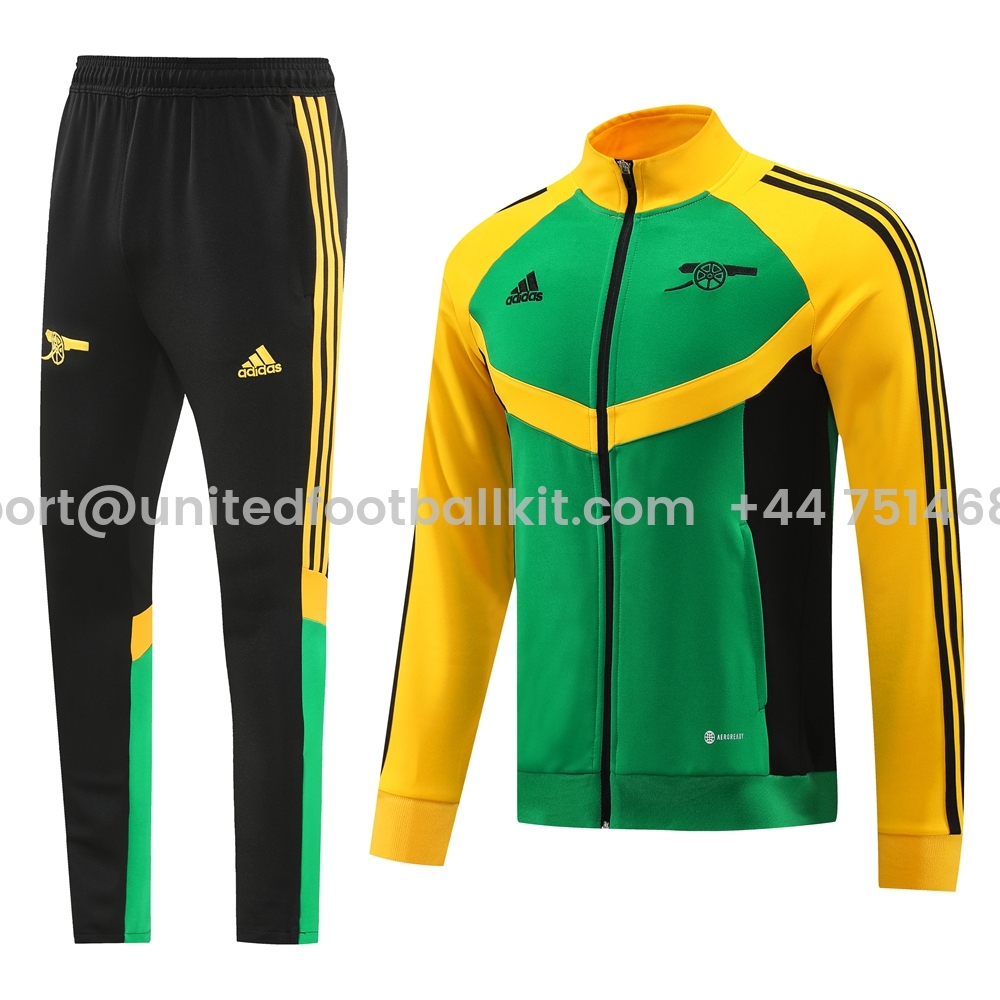 Unitedfootballkit.com | Arsenal 24-25 Jacket Training Tracksuit - Green Top and Black Pants -Customize Name, Number and Patch | Worldwide Shipping