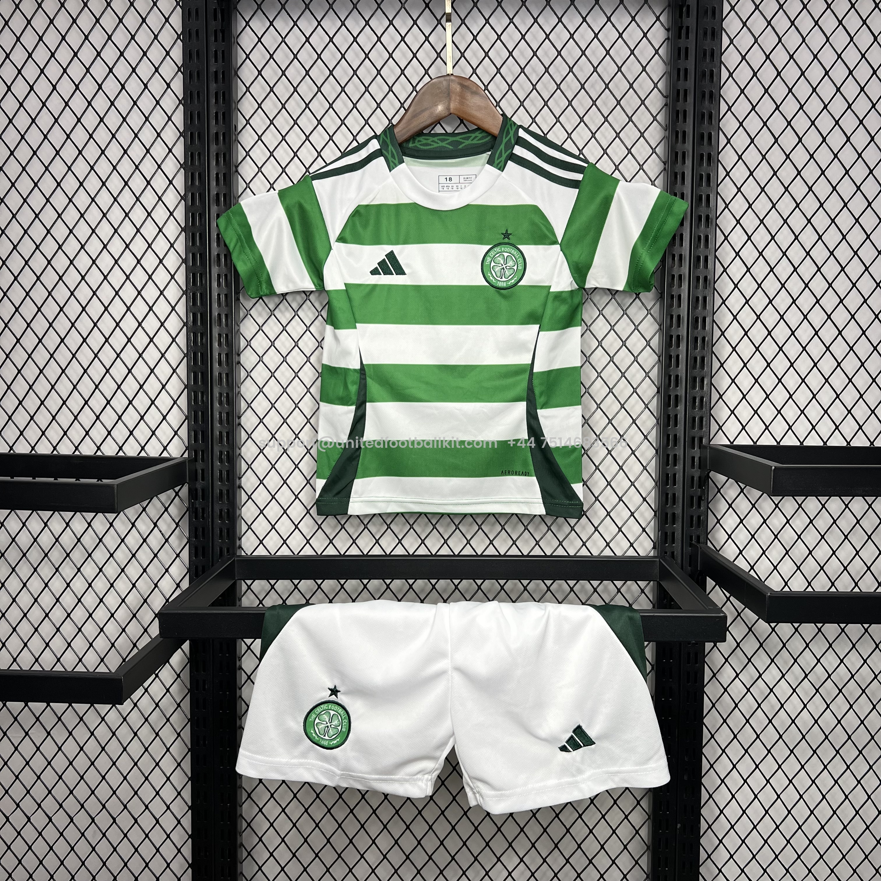 Unitedfootballkit.com | Celtic 24-25 Home Stadium Kids Kit - No Sponsor Version -Customize Name, Number and Patch | Worldwide Shipping