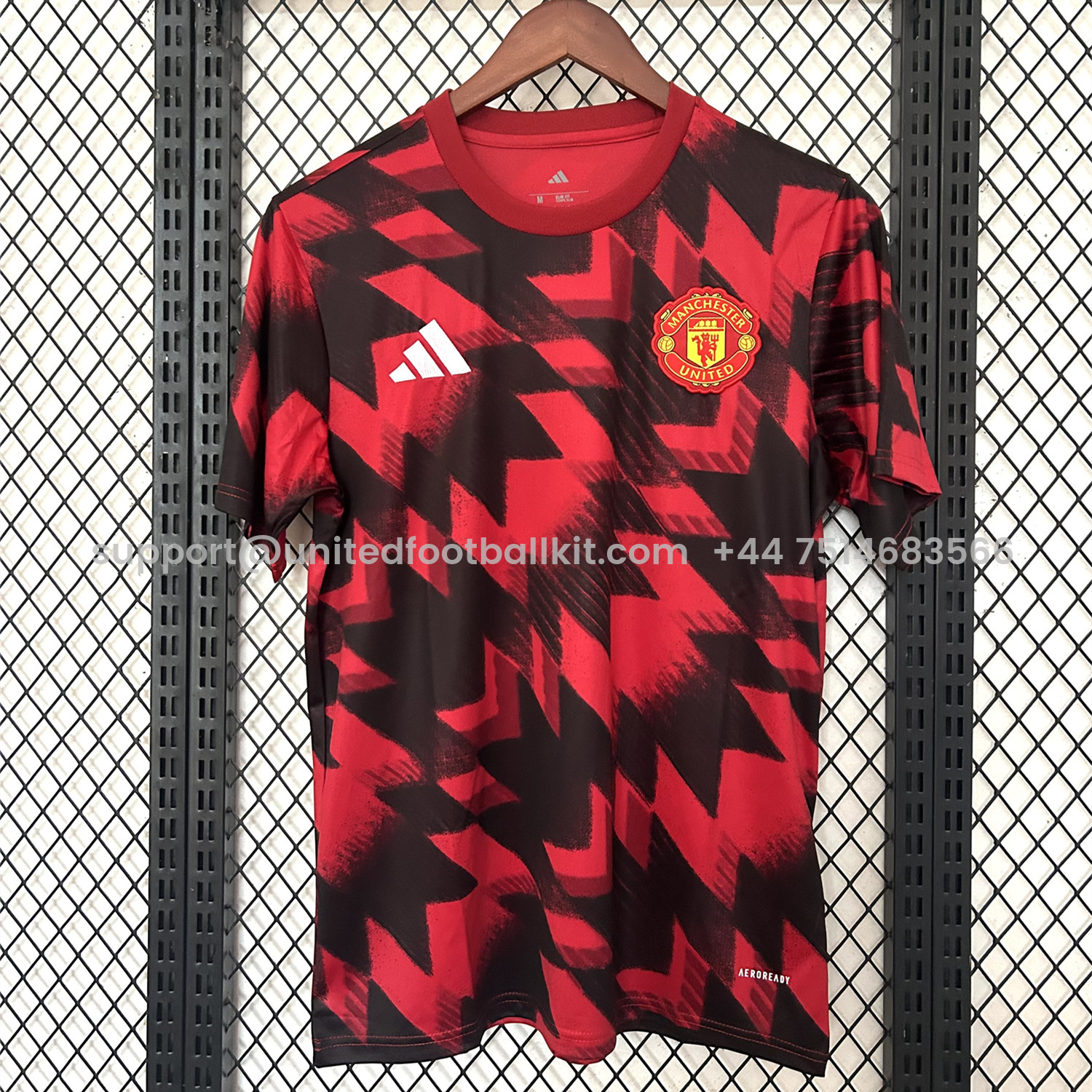 Unitedfootballkit.com | Manchester United 25-26 Red Pre-match Training Jersey - Fans Version -Customize Name, Number and Patch | Worldwide Shipping