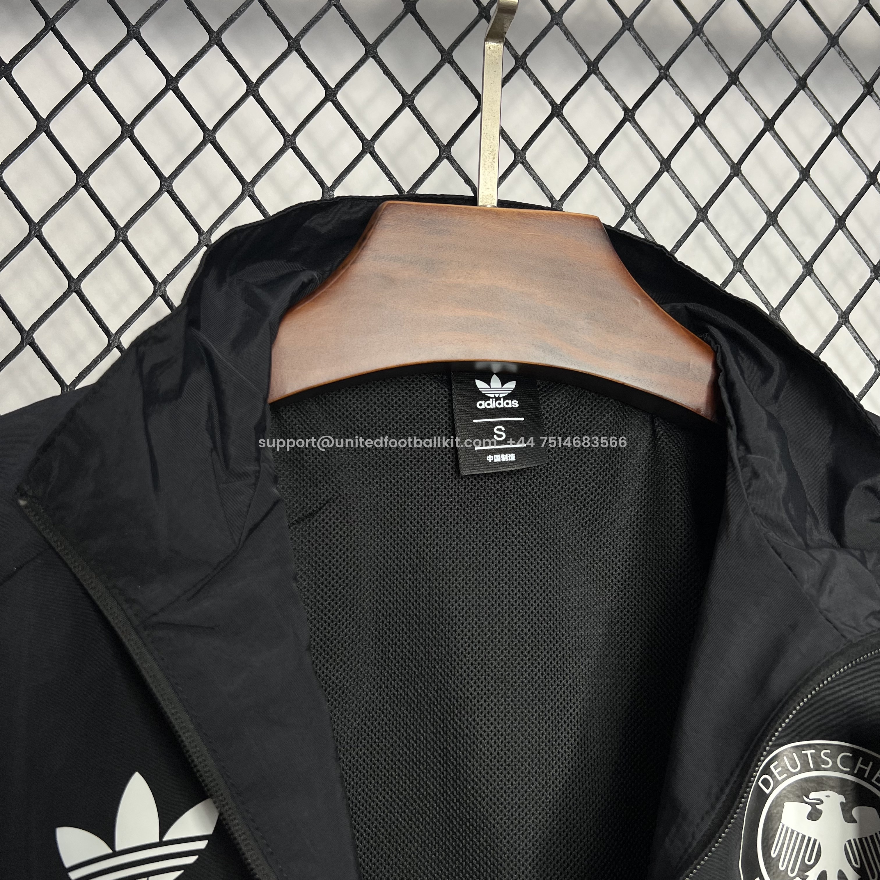 Unitedfootballkit.com | Germany 2024 Black Windbreaker - Player Version -Customize Name, Number and Patch | Worldwide Shipping