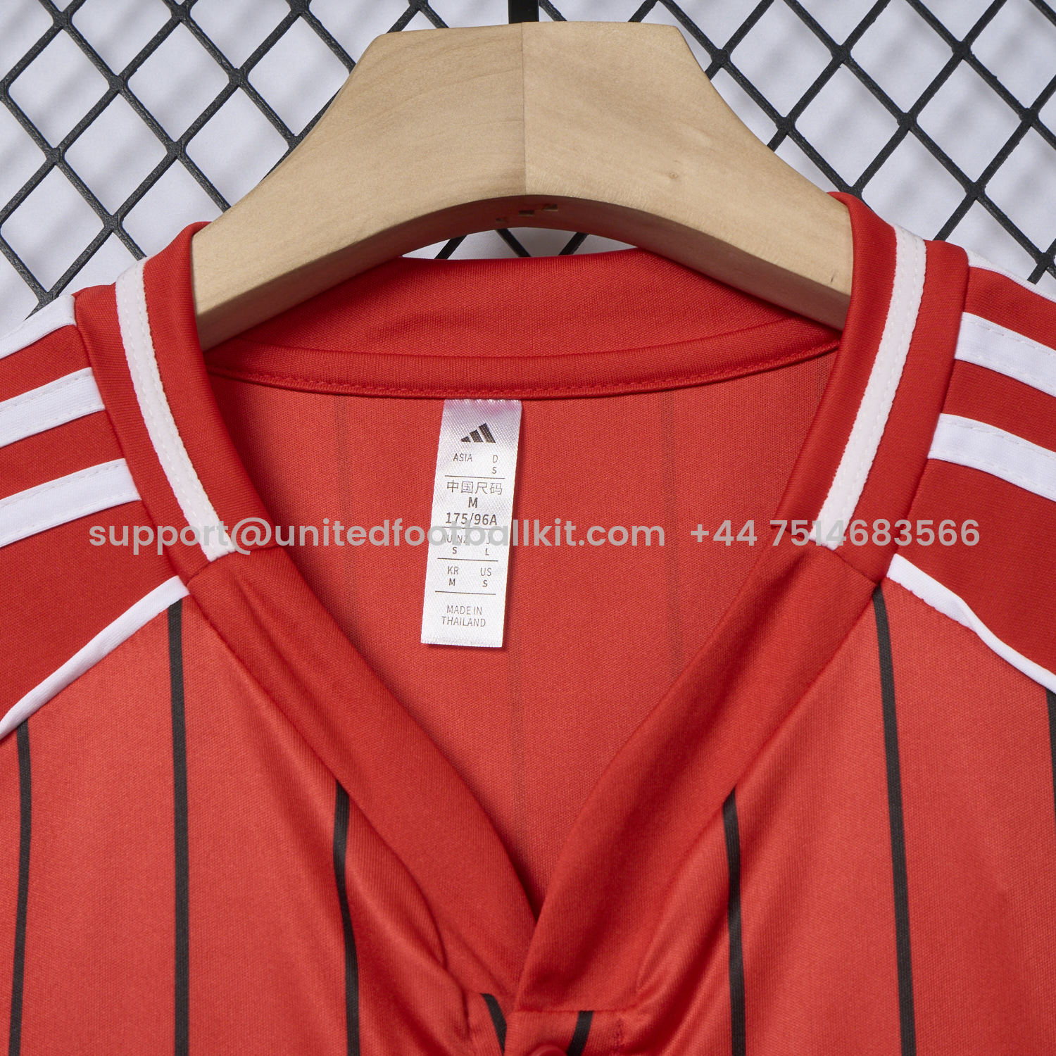 Unitedfootballkit.com | Manchester United 25-26 Red Baseball Jersey with Black Stripes -Customize Name, Number and Patch | Worldwide Shipping