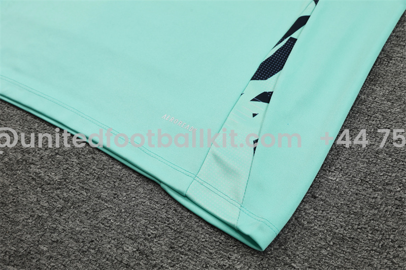 Unitedfootballkit.com | Real Madrid 24-25 Long Sleeve Training Set - Light Green -Customize Name, Number and Patch | Worldwide Shipping