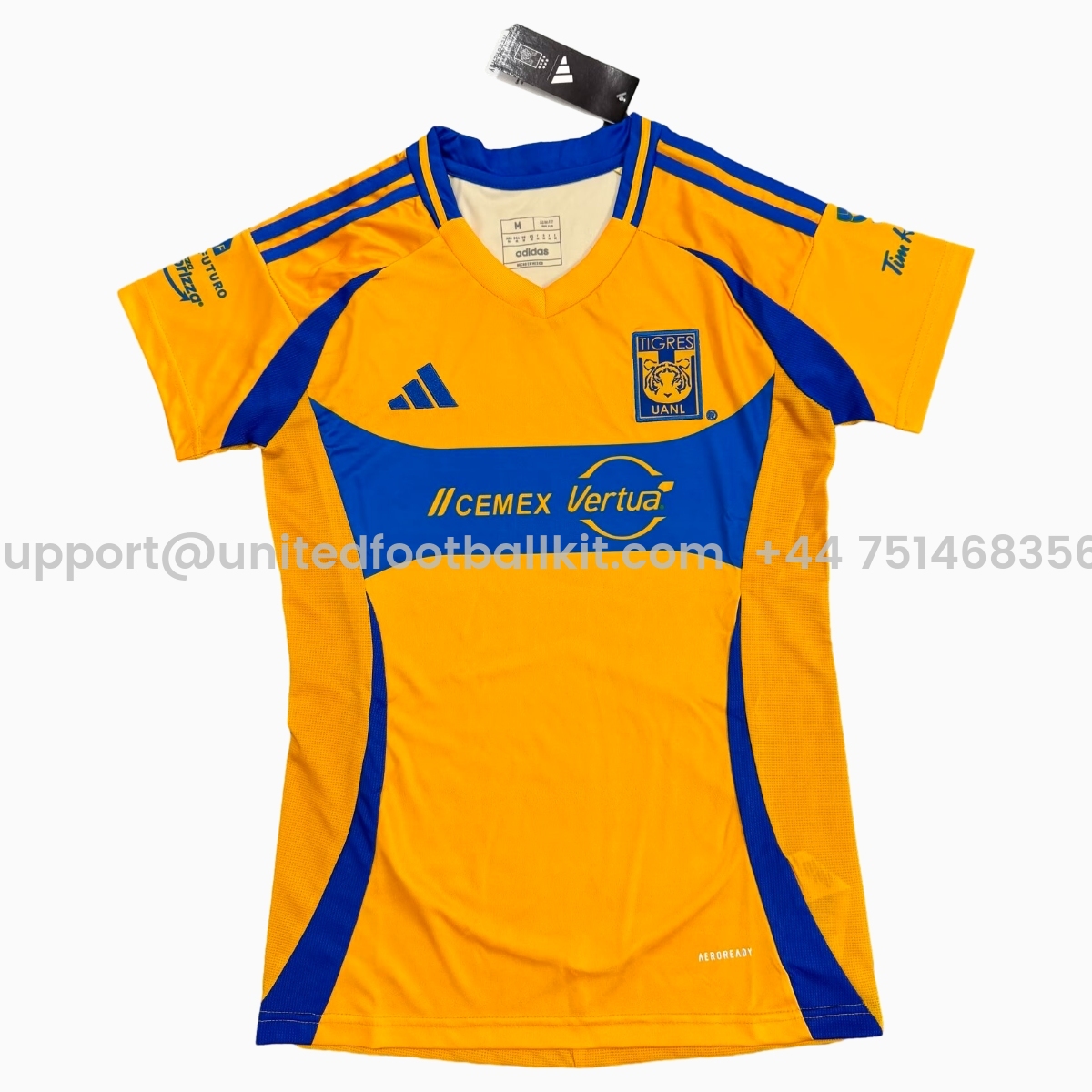 Unitedfootballkit.com | Women's Tigres UANL 24-25 Home Jersey -Customize Name, Number and Patch | Worldwide Shipping
