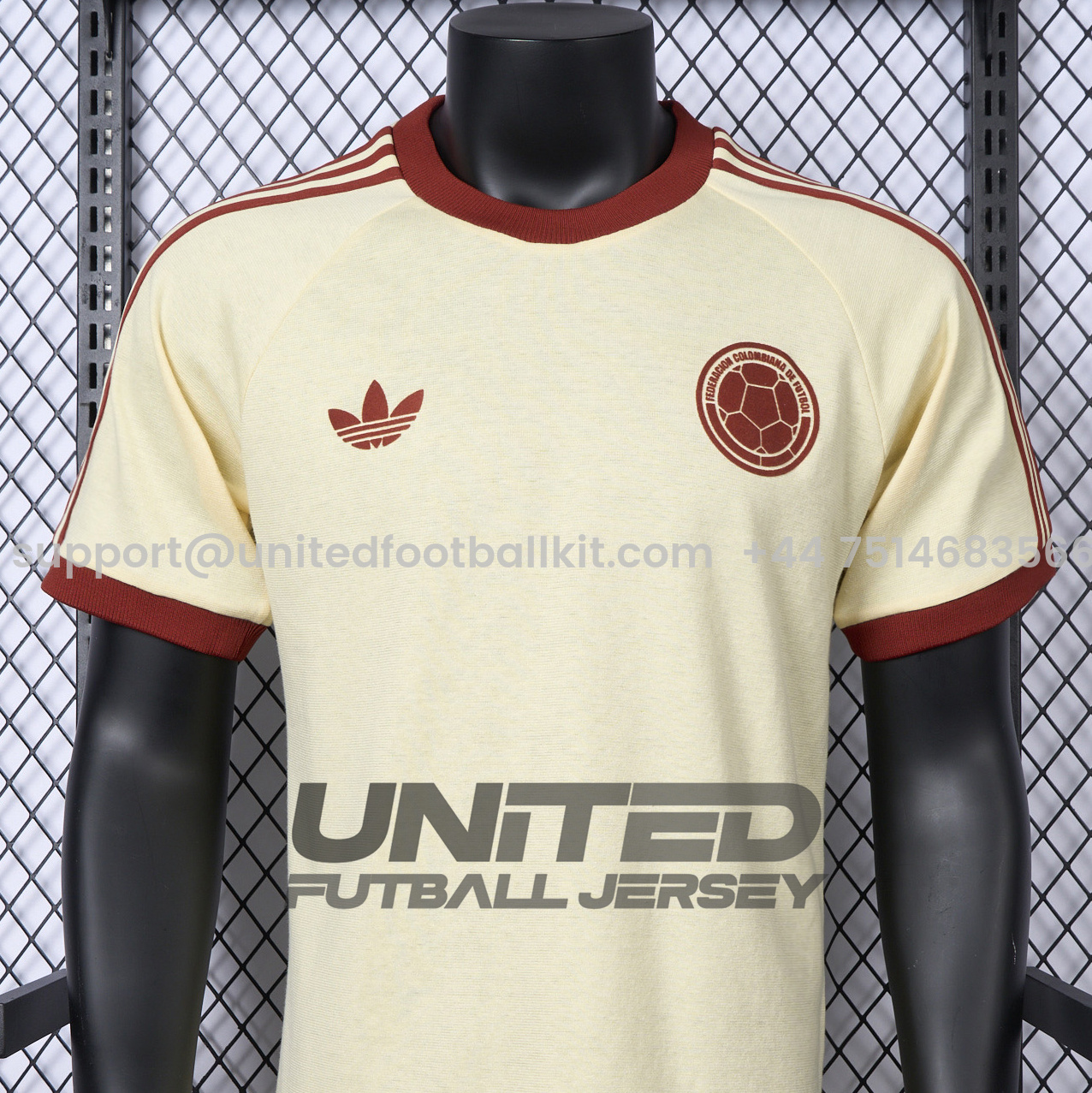 Unitedfootballkit.com | Colombia 2024 Classic Originals 3-Stripes Casual Shirt - Player Version -Customize Name, Number and Patch | Worldwide Shipping