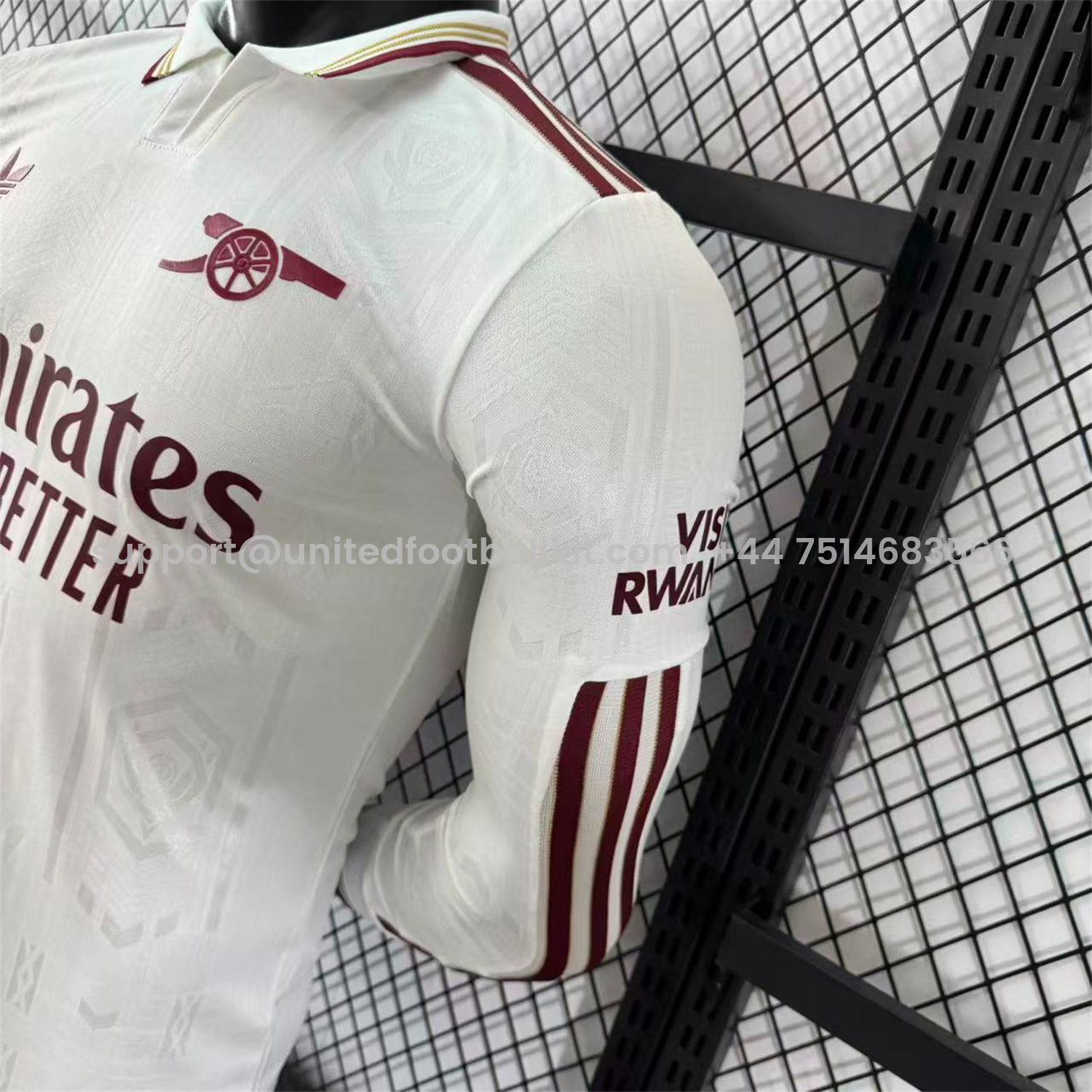 Unitedfootballkit.com | Arsenal 25-26 Third White Long Sleeves Jersey - Player Version -Customize Name, Number and Patch | Worldwide Shipping
