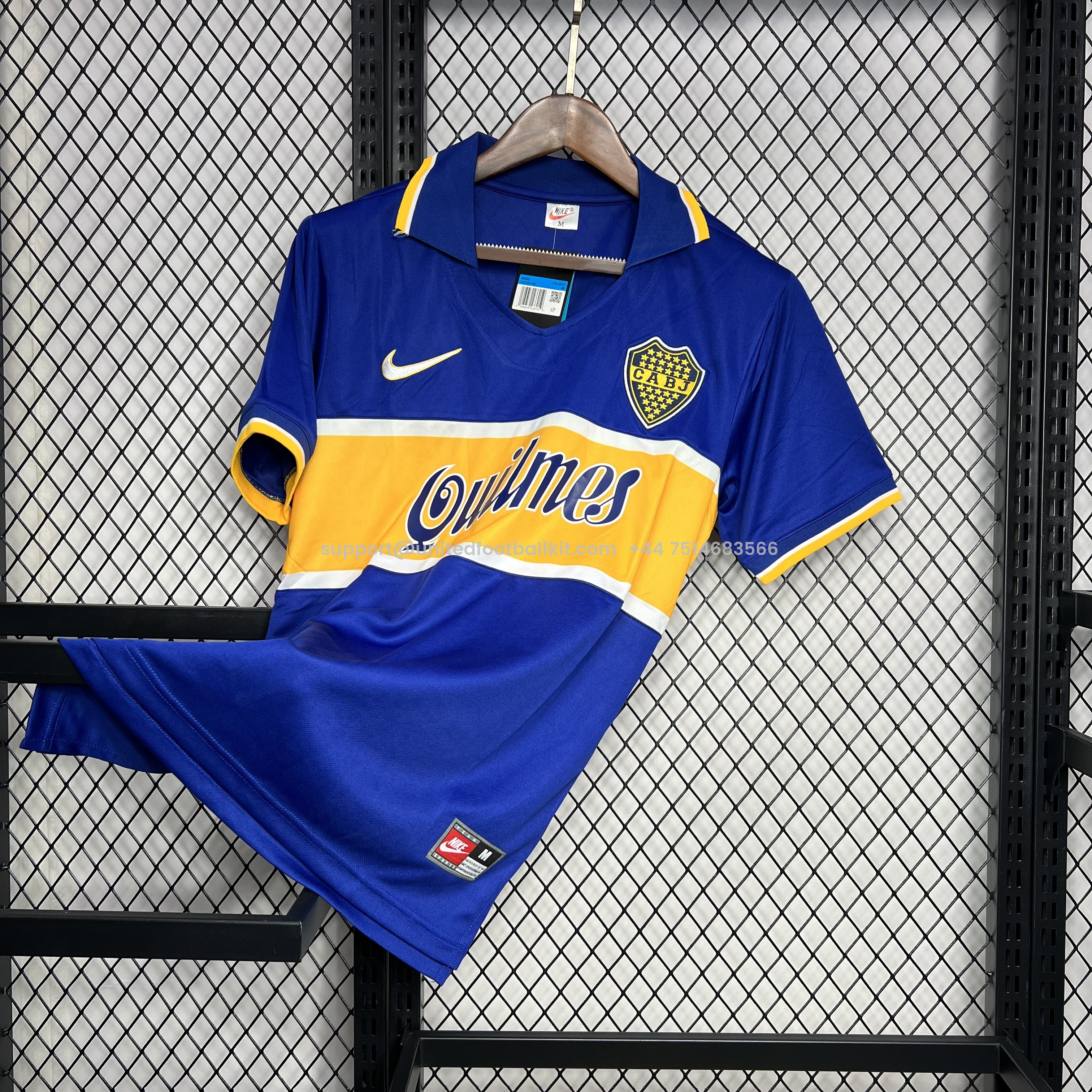 Unitedfootballkit.com | Retro Boca Juniors 1996-97 Home Stadium Jersey -Customize Name, Number and Patch | Worldwide Shipping