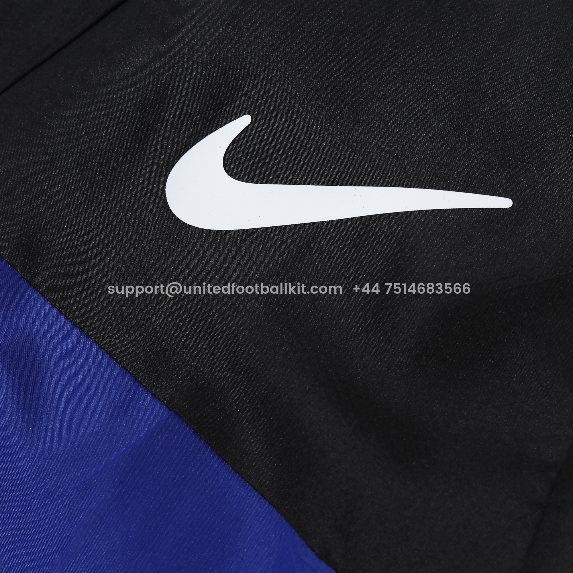 Unitedfootballkit.com | Inter Milan 24-25 Blue & Black Hooded Windbreaker - Player Version -Customize Name, Number and Patch | Worldwide Shipping