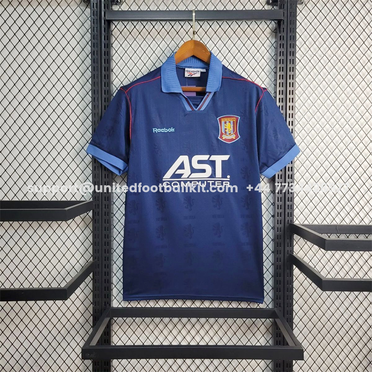 Unitedfootballkit.com | Retro Aston Villa 1995-97 Away Jersey -Customize Name, Number and Patch | Worldwide Shipping