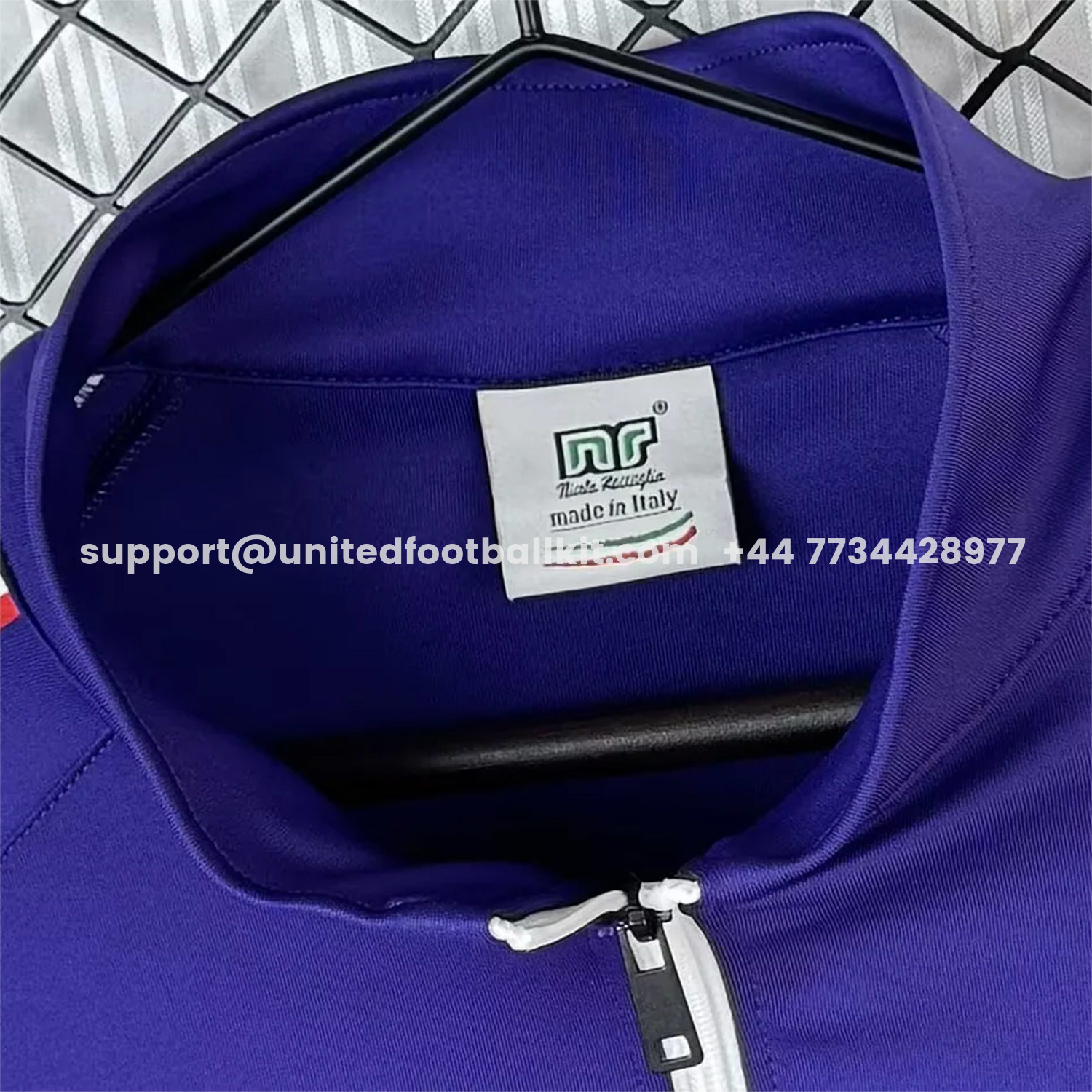 Unitedfootballkit.com | Retro Fiorentina 1985-86 Windbreaker Jacket - Blue -Customize Name, Number and Patch | Worldwide Shipping