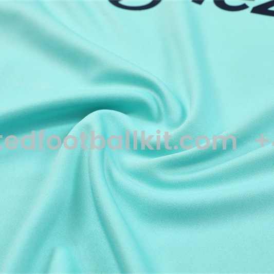 Unitedfootballkit.com | Manchester United 24-25 Long Sleeve Training Set - Lake Blue -Customize Name, Number and Patch | Worldwide Shipping