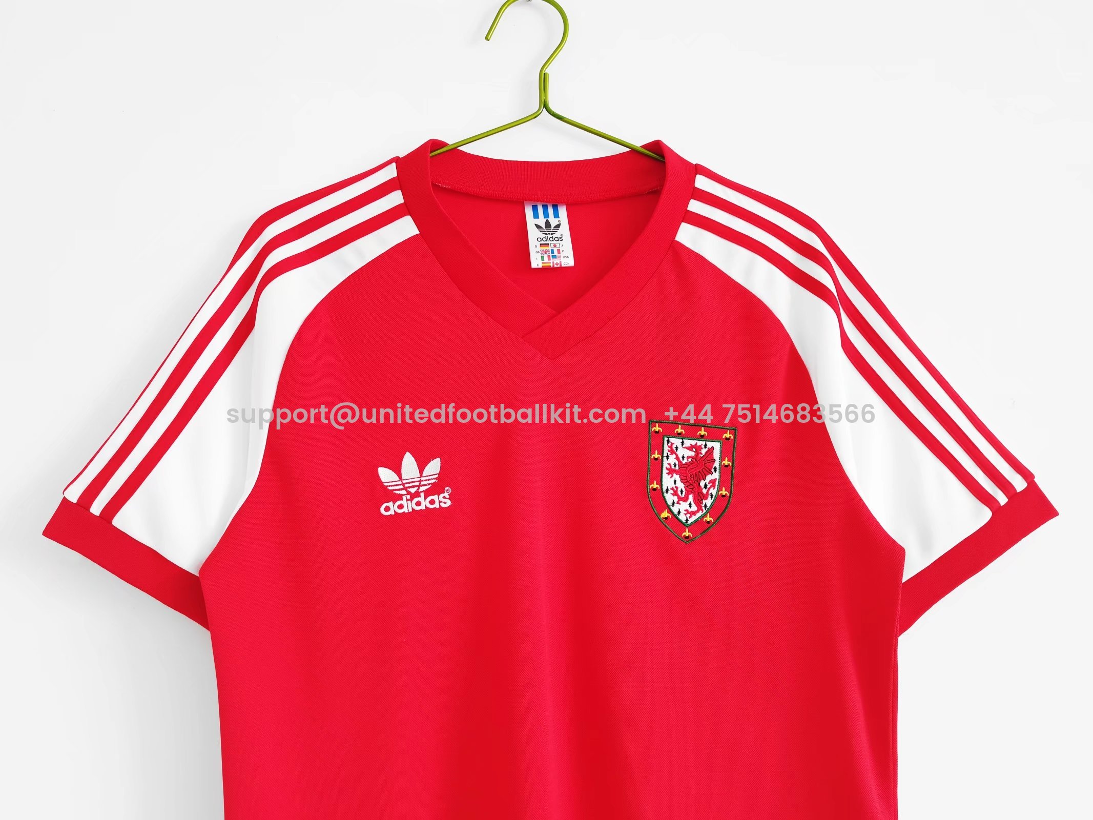Unitedfootballkit.com | Retro Wales 1982 Home Stadium Jersey -Customize Name, Number and Patch | Worldwide Shipping