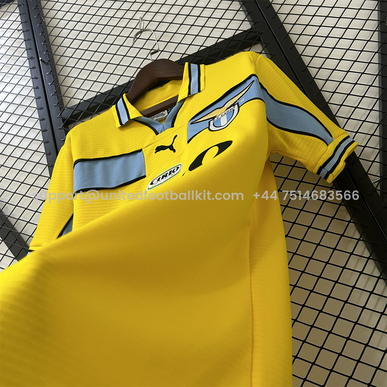 Unitedfootballkit.com | Retro Lazio 98-99 Yellow Away Jersey -Customize Name, Number and Patch | Worldwide Shipping