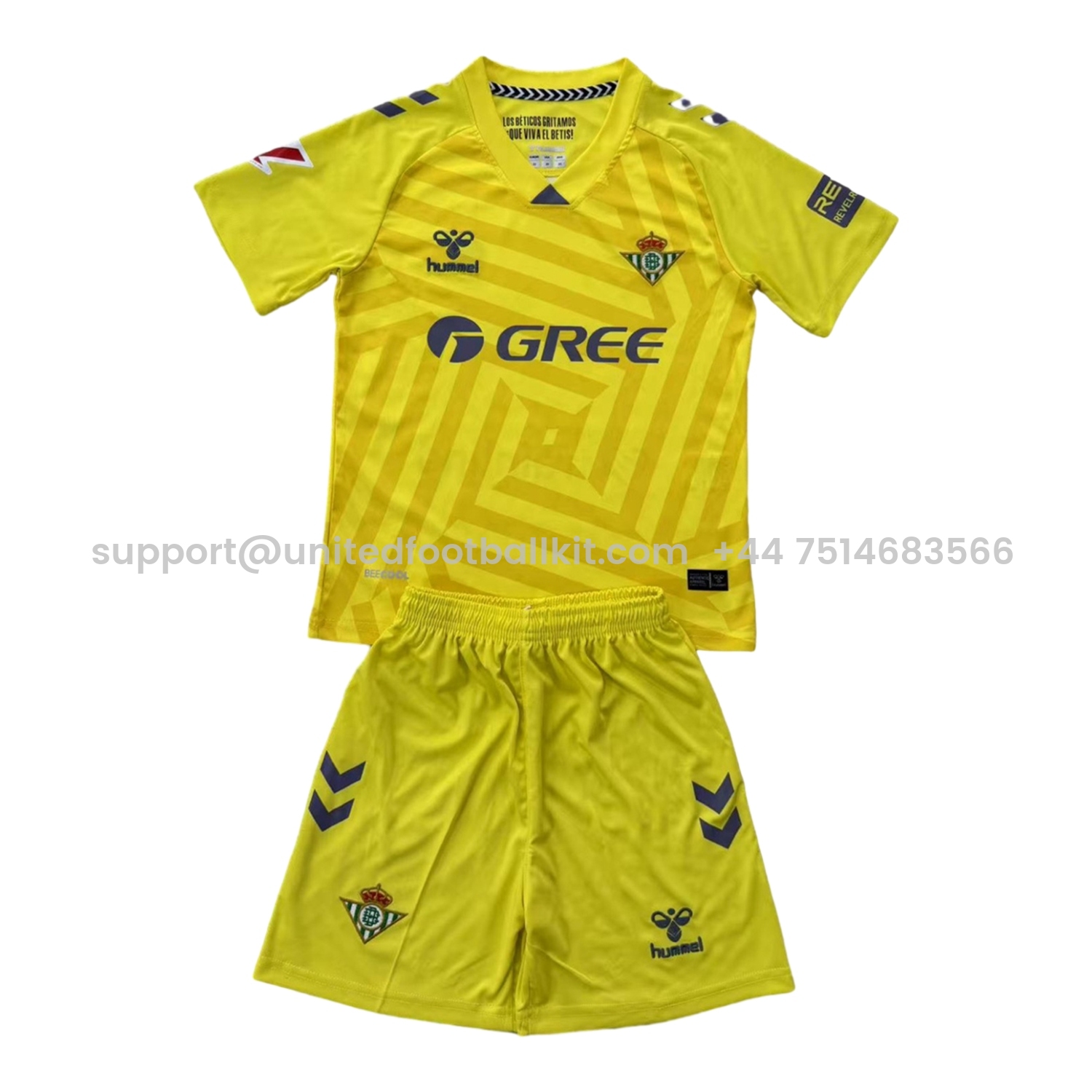 Unitedfootballkit.com | Real Betis 25-26 Yellow Goalkeeper Men's Adult Jersey Set - Fans Version -Customize Name, Number and Patch | Worldwide Shipping