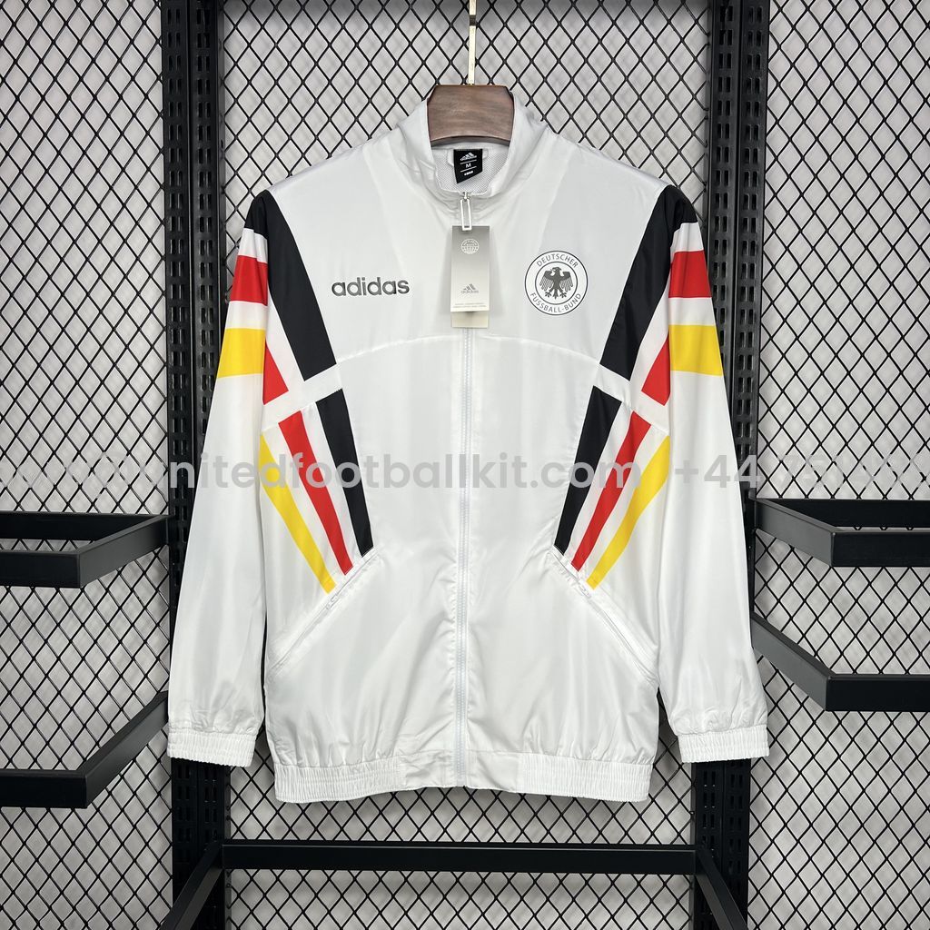 Unitedfootballkit.com | Germany 2024 White Windbreaker - Player Version -Customize Name, Number and Patch | Worldwide Shipping