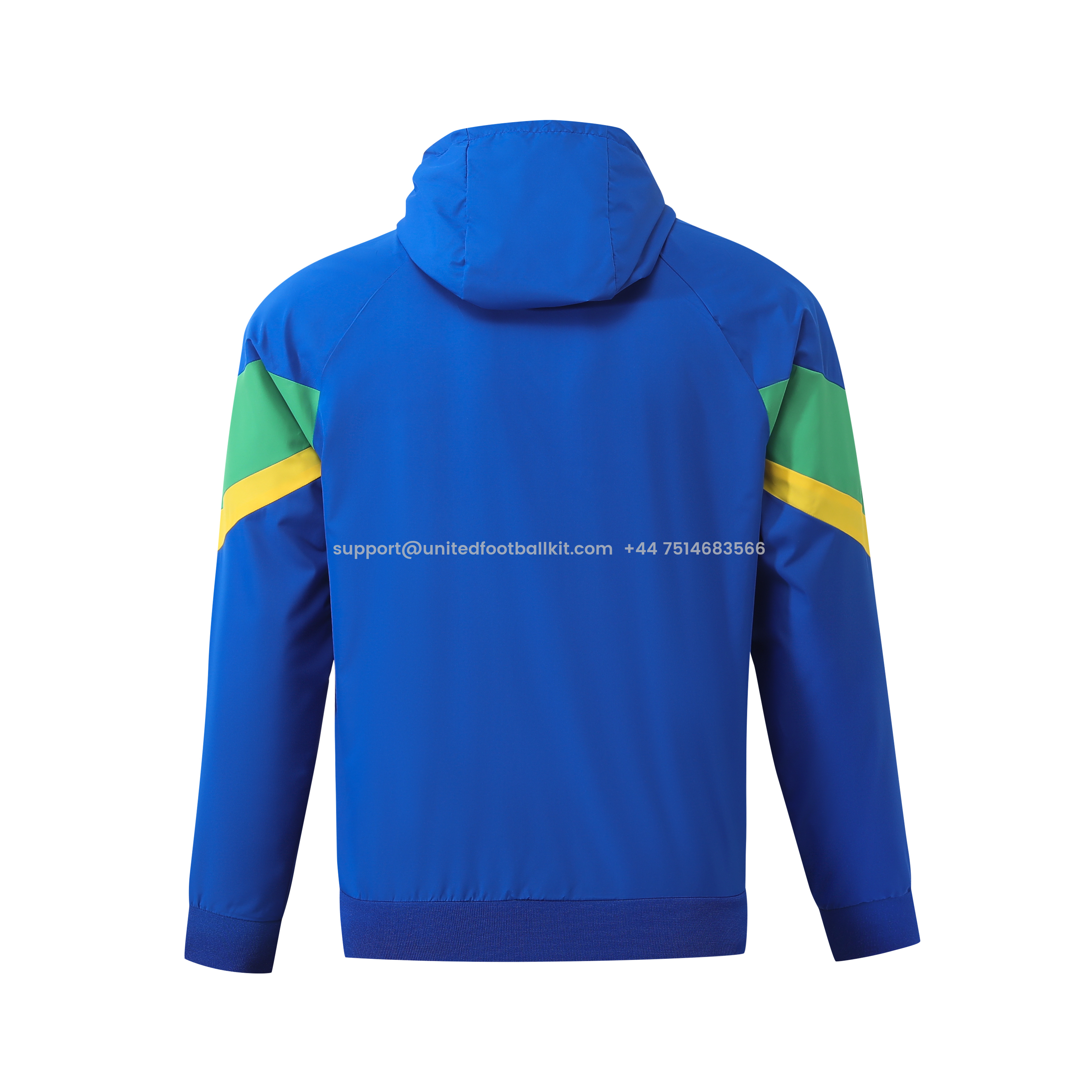 Unitedfootballkit.com | Brazil 2024 National Team Anthem Blue Hooded Windbreaker - Player Version -Customize Name, Number and Patch | Worldwide Shipping