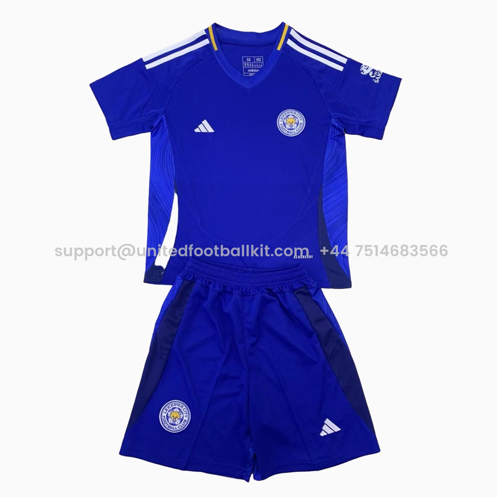 Unitedfootballkit.com | Leicester City 24-25 Home Kids Kit -Customize Name, Number and Patch | Worldwide Shipping