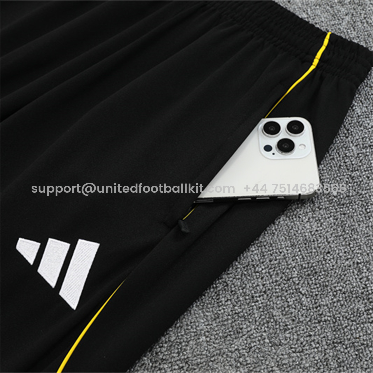 Unitedfootballkit.com | Real Madrid 25-26 Long Sleeves Training Set - Black Top & Black Pants -Customize Name, Number and Patch | Worldwide Shipping