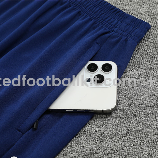 Unitedfootballkit.com | Napoli 24-25 Pre-Match Long Sleeve Training Set - Light Blue Top and Deep Blue Pants -Customize Name, Number and Patch | Worldwide Shipping