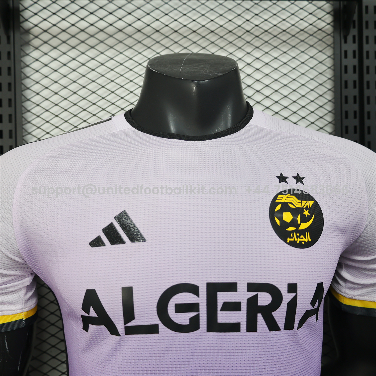 Unitedfootballkit.com | Algeria 25-26 White-purple Gradient Jersey with Black Chest Text - Player Version -Customize Name, Number and Patch | Worldwide Shipping