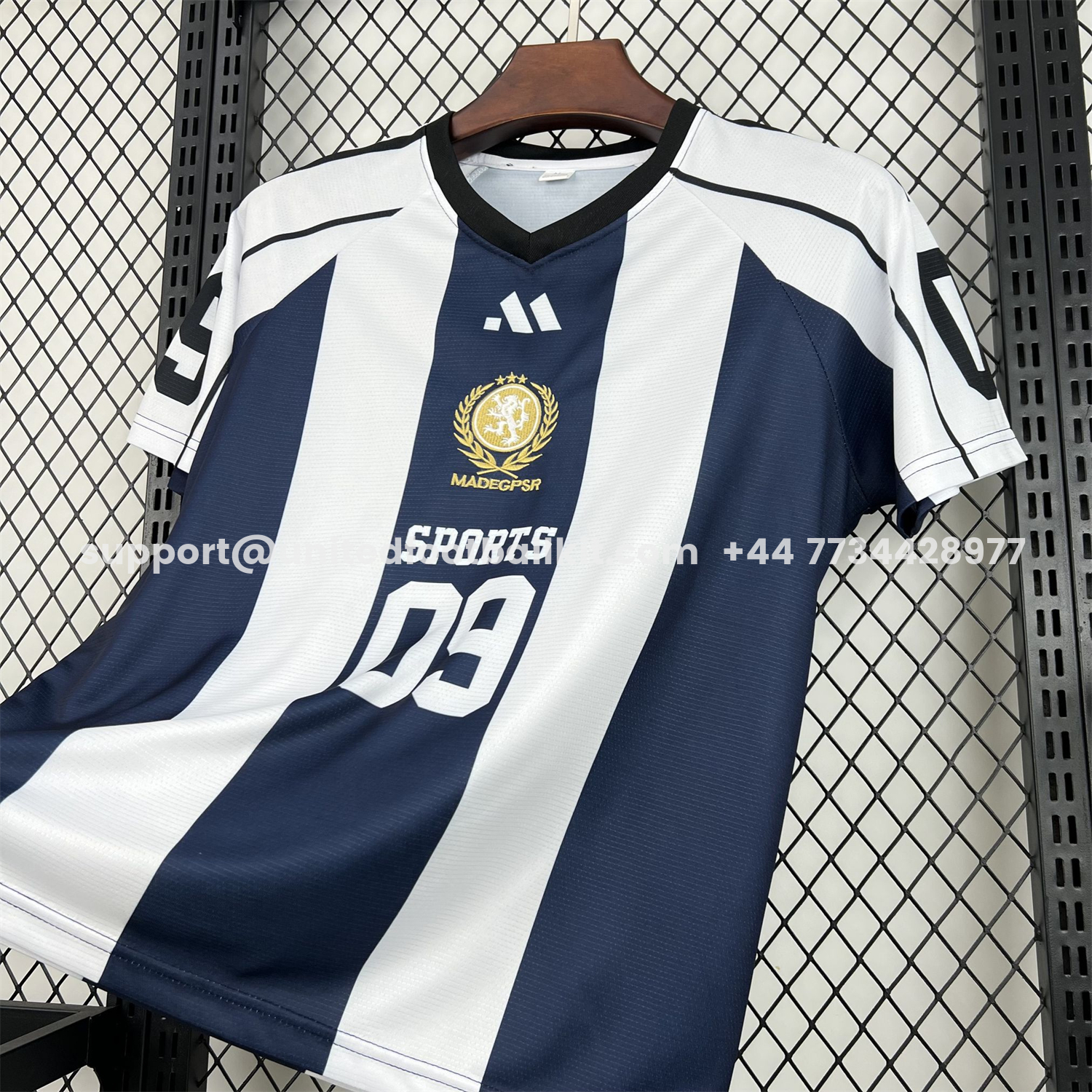 Unitedfootballkit.com | Unisex Deep Blue Striped 2026 World Cup Style V-Neck Soccer Jersey - Fans Version -Customize Name, Number and Patch | Worldwide Shipping