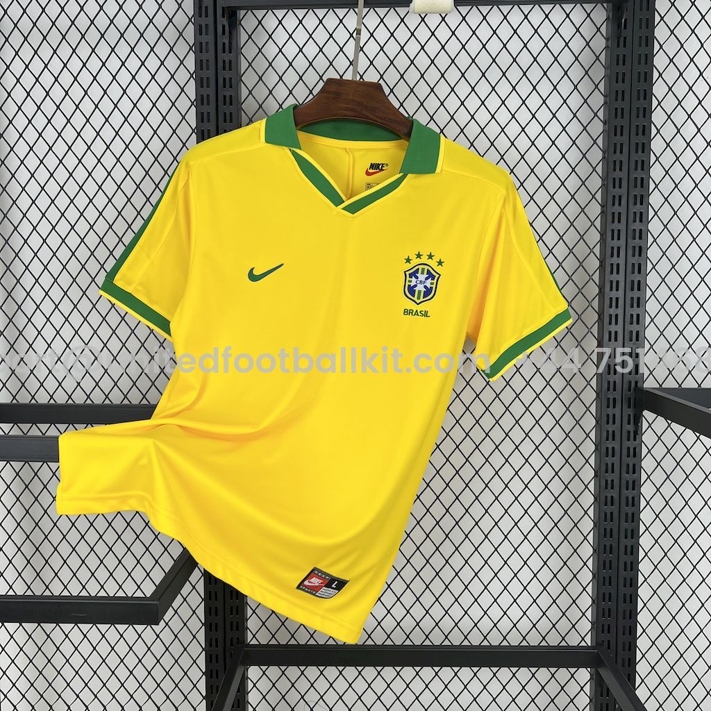 Unitedfootballkit.com | Retro Brazil 1997 Home Jersey -Customize Name, Number and Patch | Worldwide Shipping