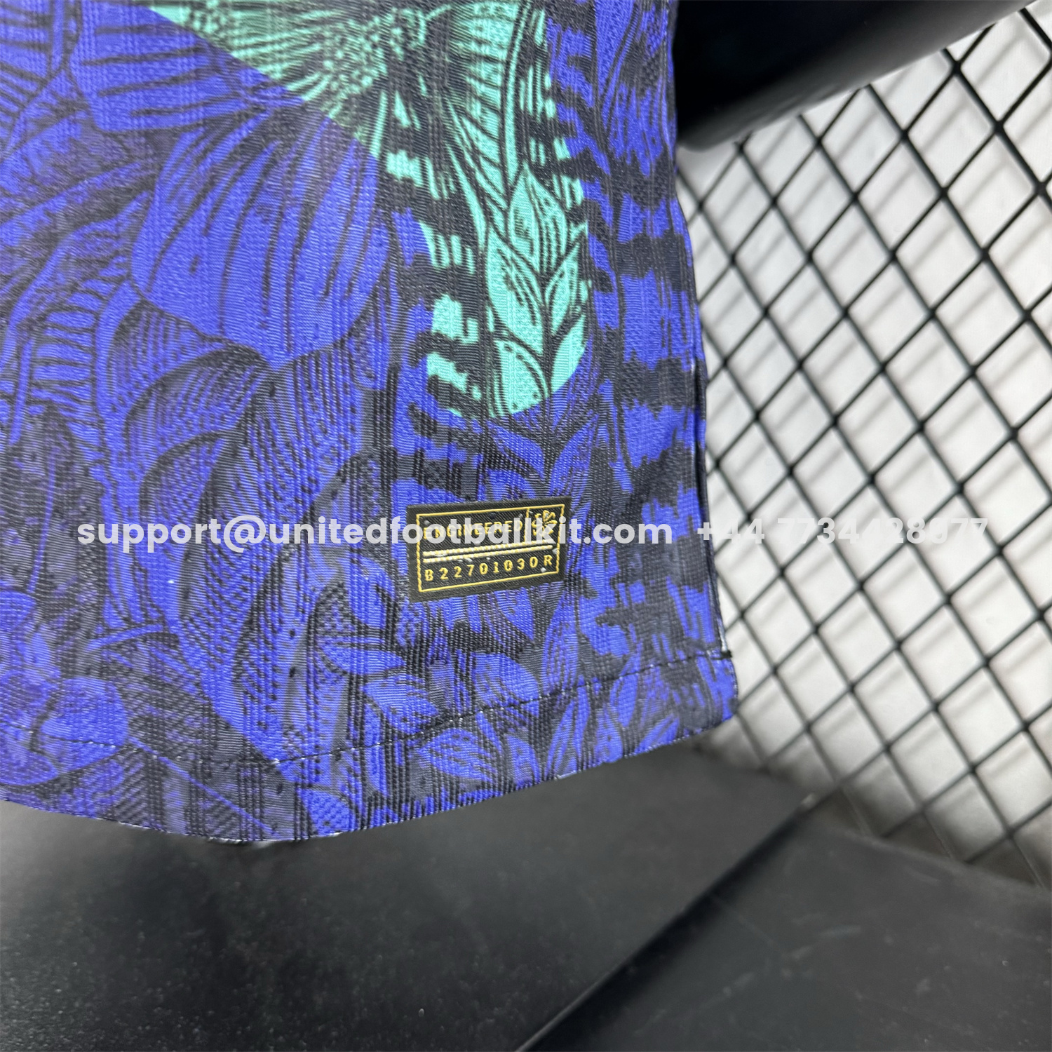 Unitedfootballkit.com | Brazil 25-26 Blue Flowers and Leaves Jersey - Player Version -Customize Name, Number and Patch | Worldwide Shipping