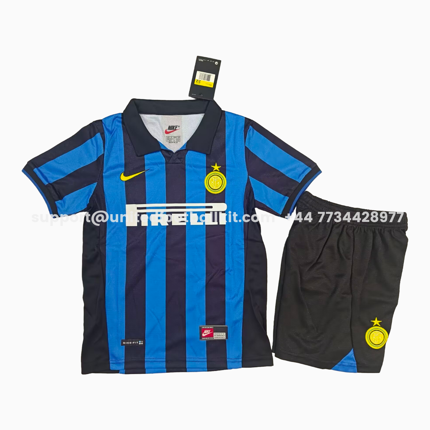 Unitedfootballkit.com | Retro Inter Milan 1998-99 Home Kids Kit -Customize Name, Number and Patch | Worldwide Shipping