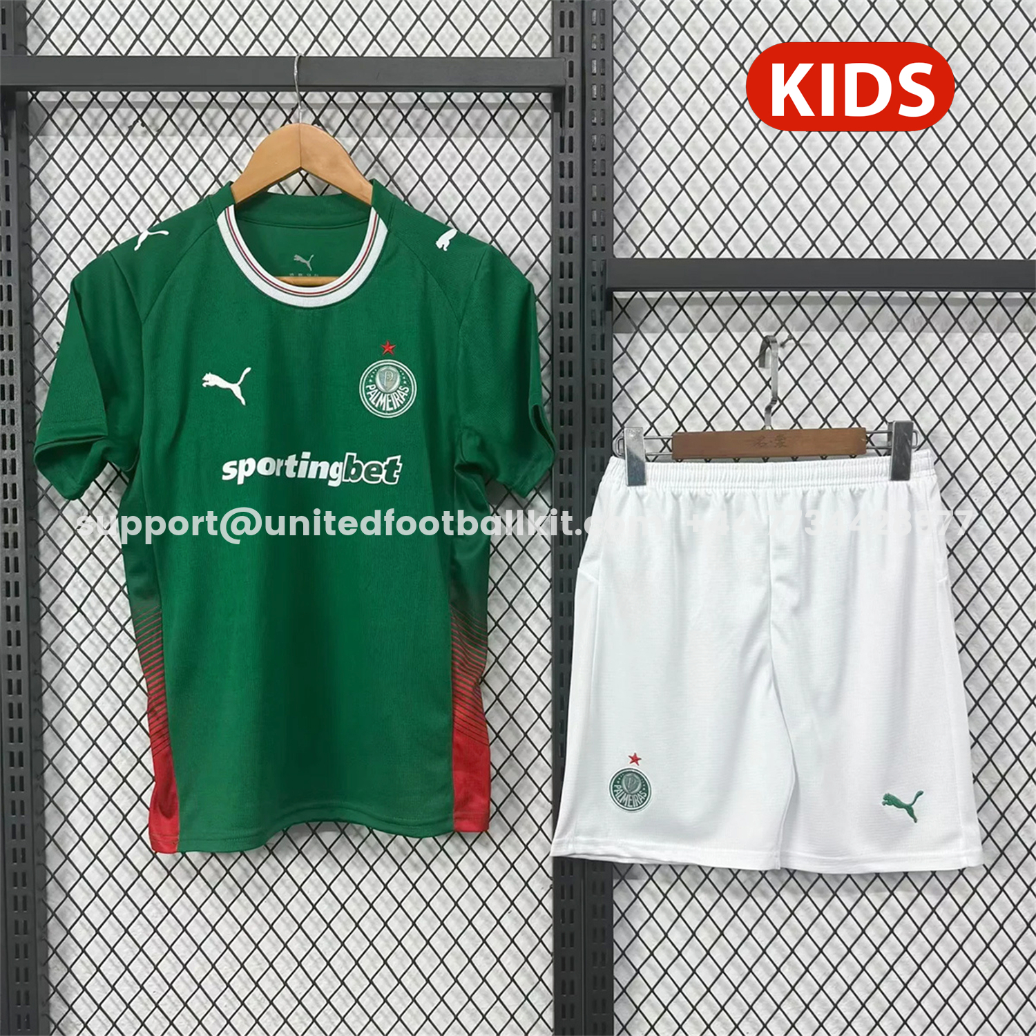 Unitedfootballkit.com | Palmeiras 26-27 Home Kids Kit -Customize Name, Number and Patch | Worldwide Shipping