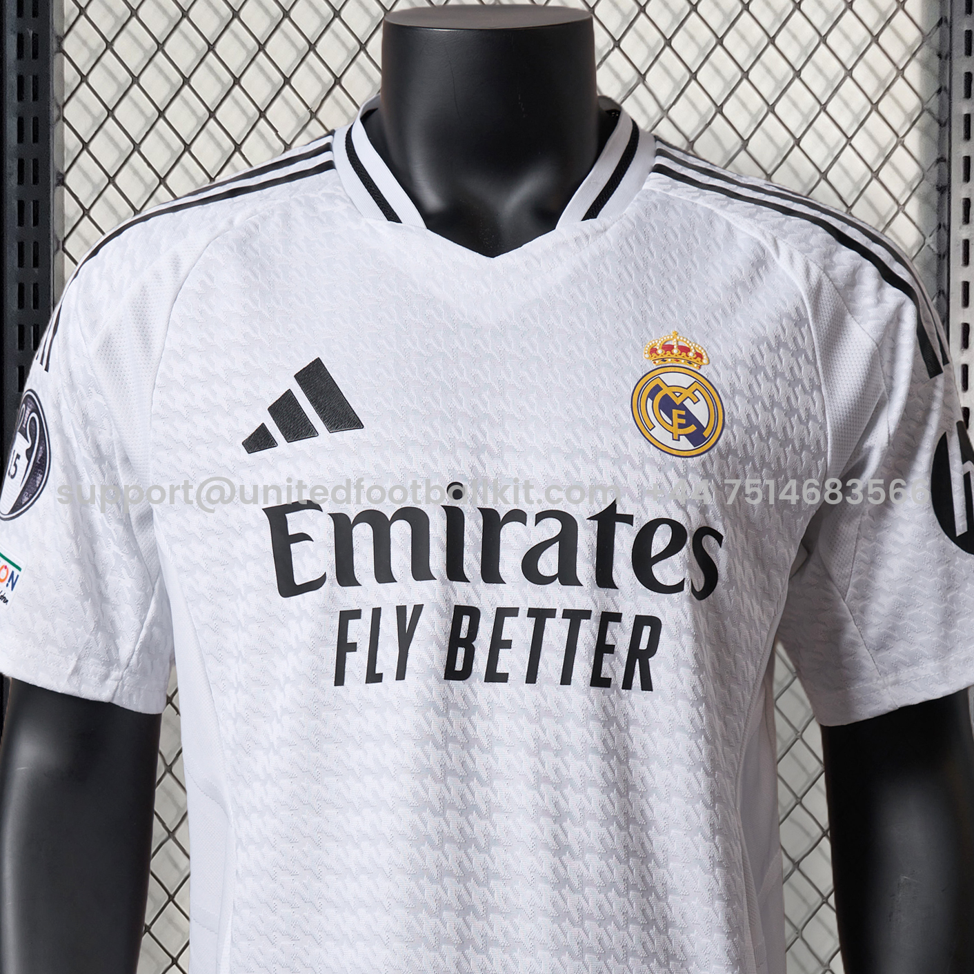 Unitedfootballkit.com | UEFA SUPER CUP - Real Madrid 24-25 Home Stadium Jersey - Player Version -Customize Name, Number and Patch | Worldwide Shipping