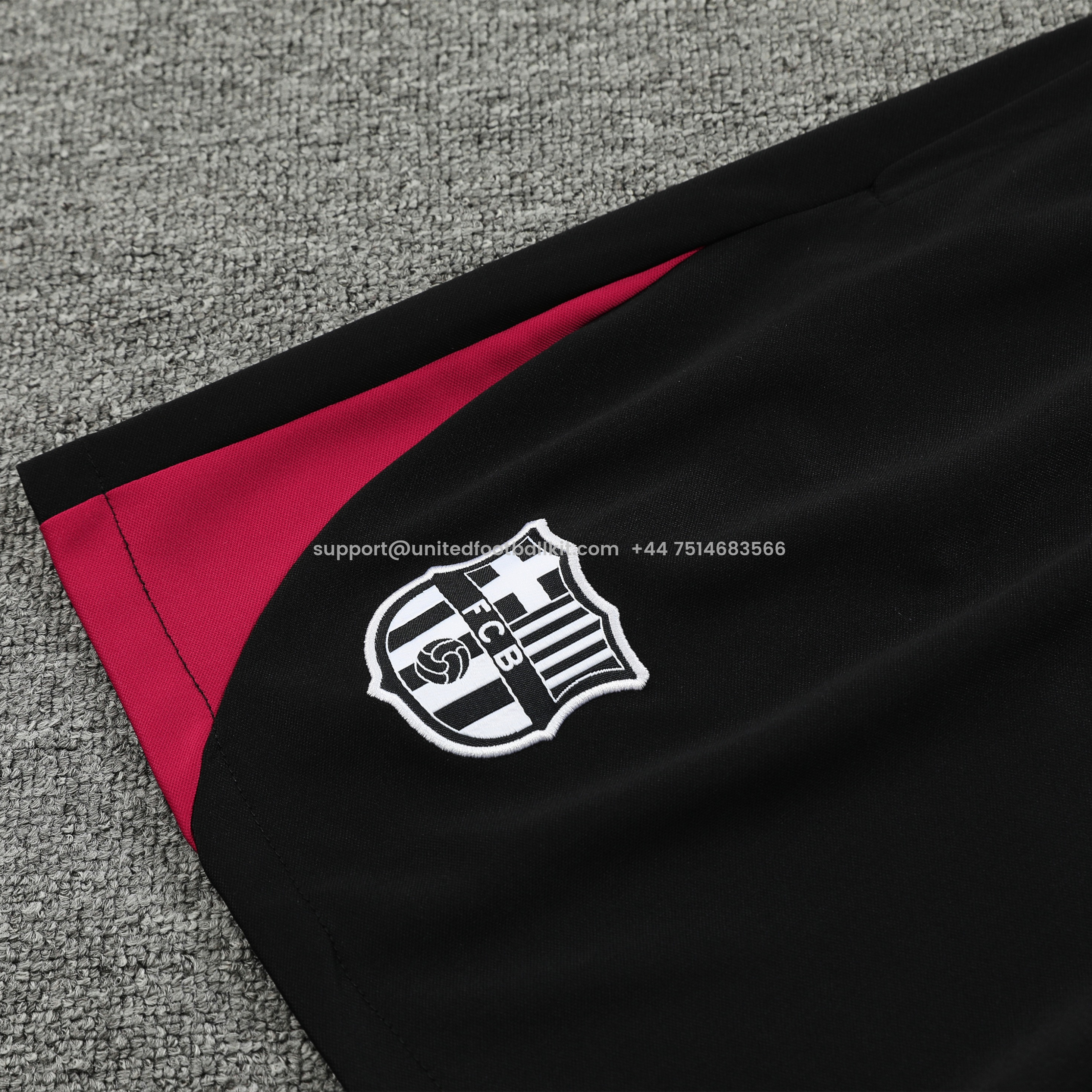 Unitedfootballkit.com | Barcelona 24-25 Short-Sleeve Training Set - Khaki Top & Black Shorts -Customize Name, Number and Patch | Worldwide Shipping