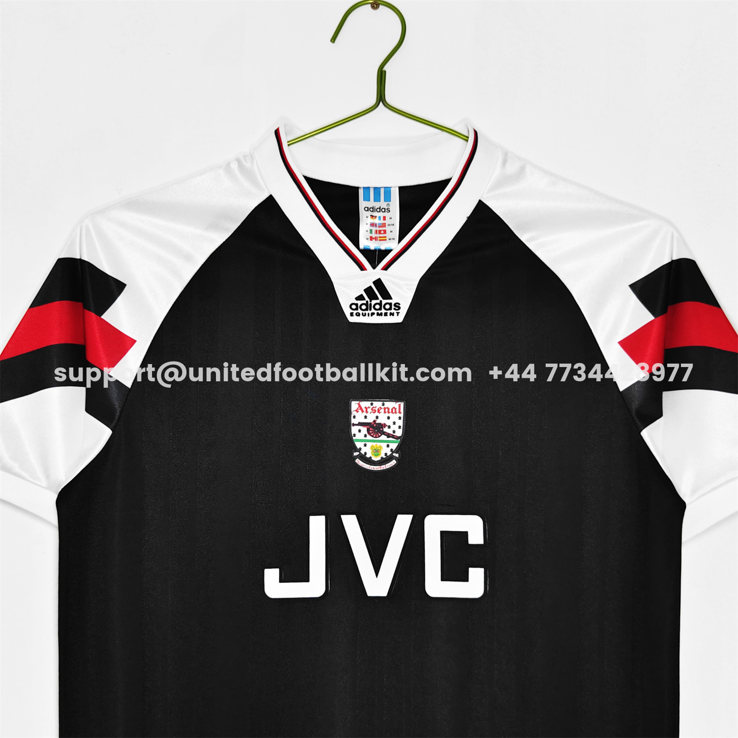 Unitedfootballkit.com | Retro Arsenal 92-94 Black Special Jersey -Customize Name, Number and Patch | Worldwide Shipping