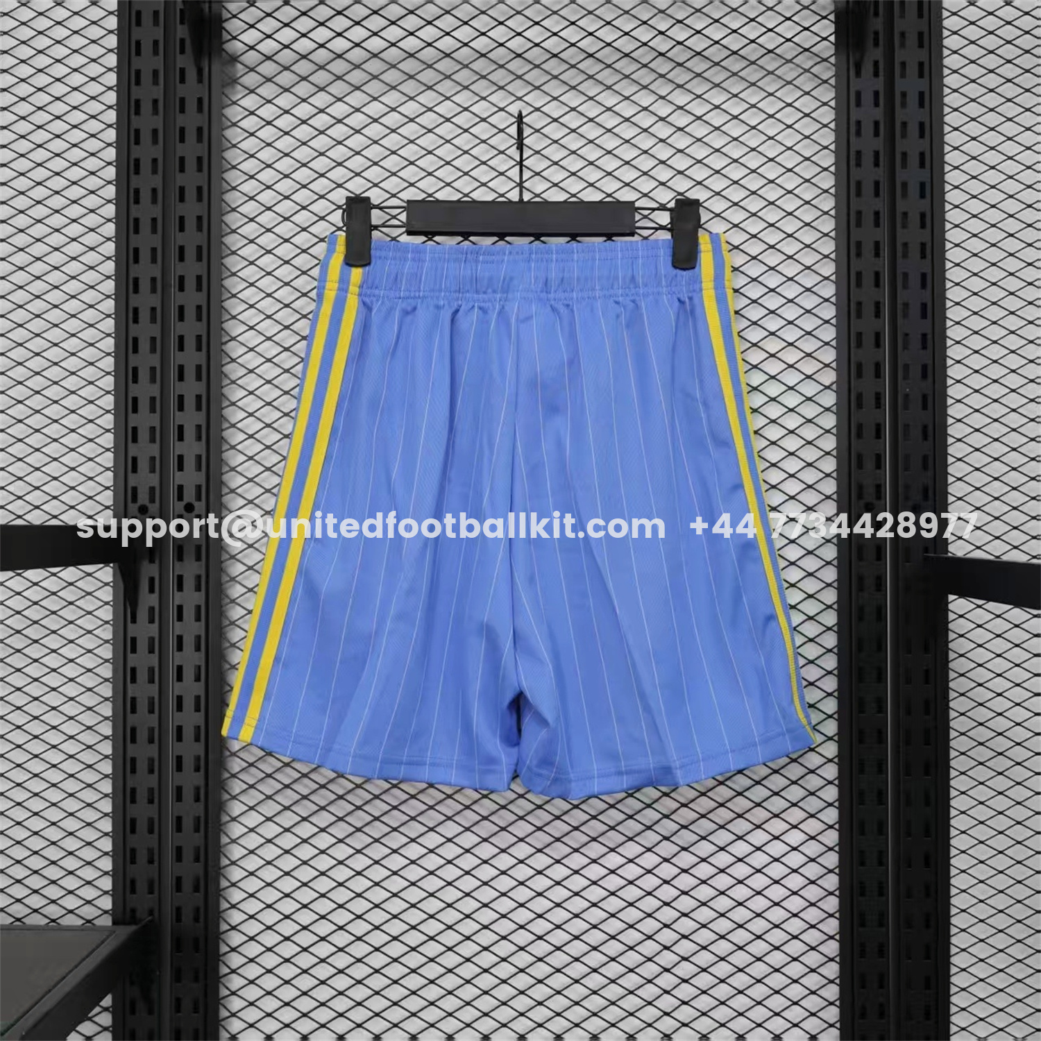 Unitedfootballkit.com | Manchester United 25-26 Trefoil Blue Travel Shorts - Player Version -Customize Name, Number and Patch | Worldwide Shipping