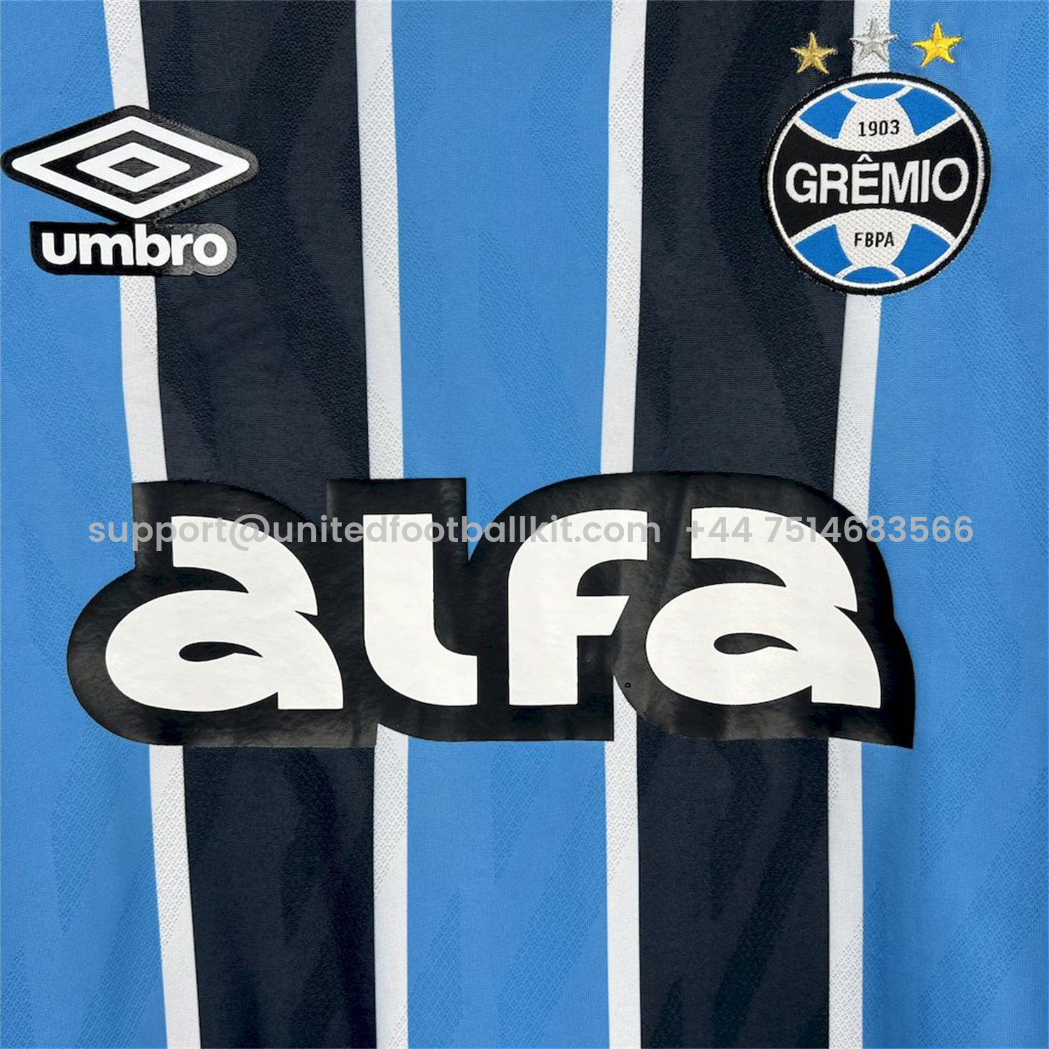Unitedfootballkit.com | Gremio 25-26 Home Long Sleeves Jersey with Sponsor - Fans Version -Customize Name, Number and Patch | Worldwide Shipping